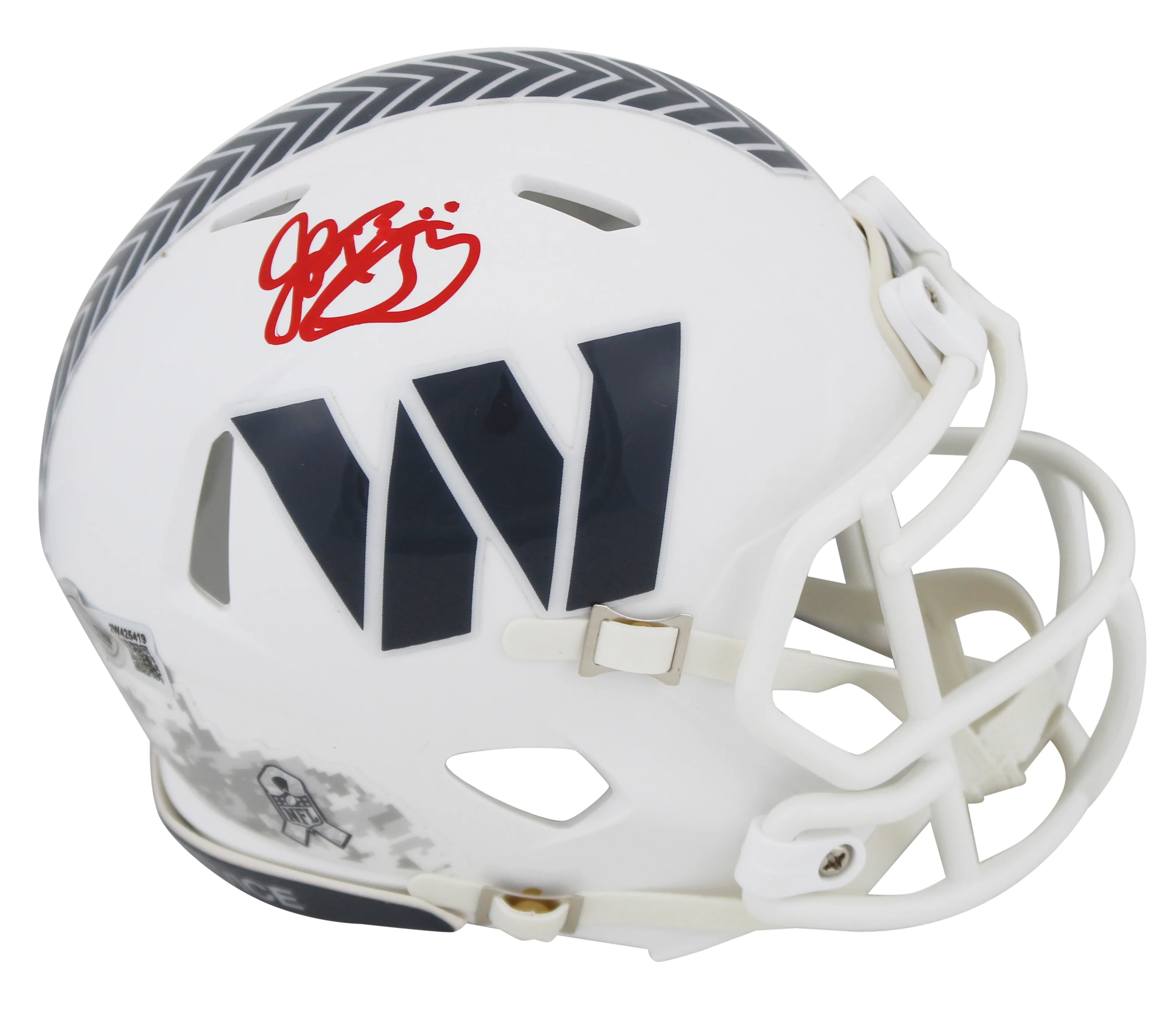 Commanders John Riggins Signed Salute To Service III Mini Helmet BAS Witnessed - Image 2