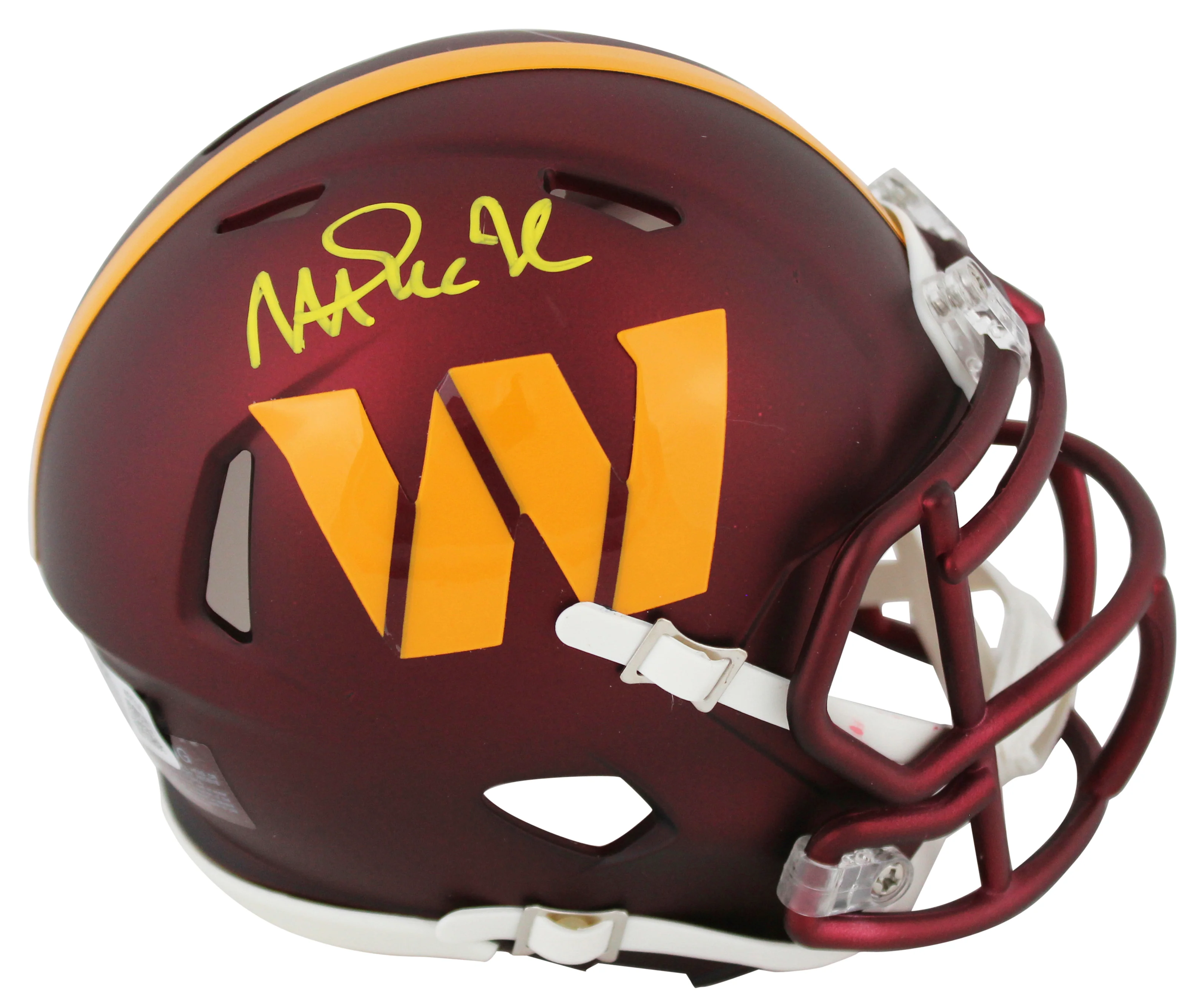 Commanders Magic Johnson Authentic Signed Speed Mini Helmet BAS Witnessed - Image 2