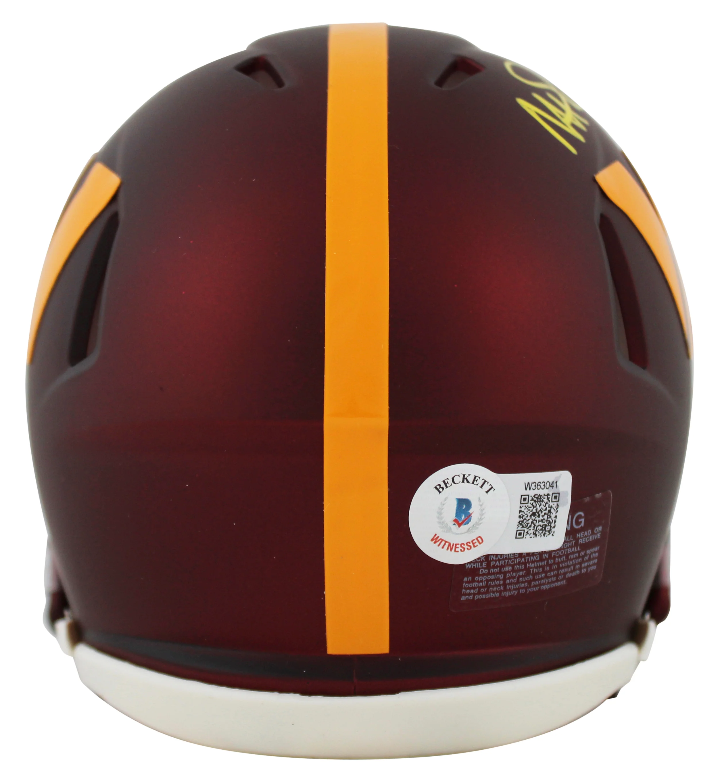 Commanders Magic Johnson Authentic Signed Speed Mini Helmet BAS Witnessed - Image 3