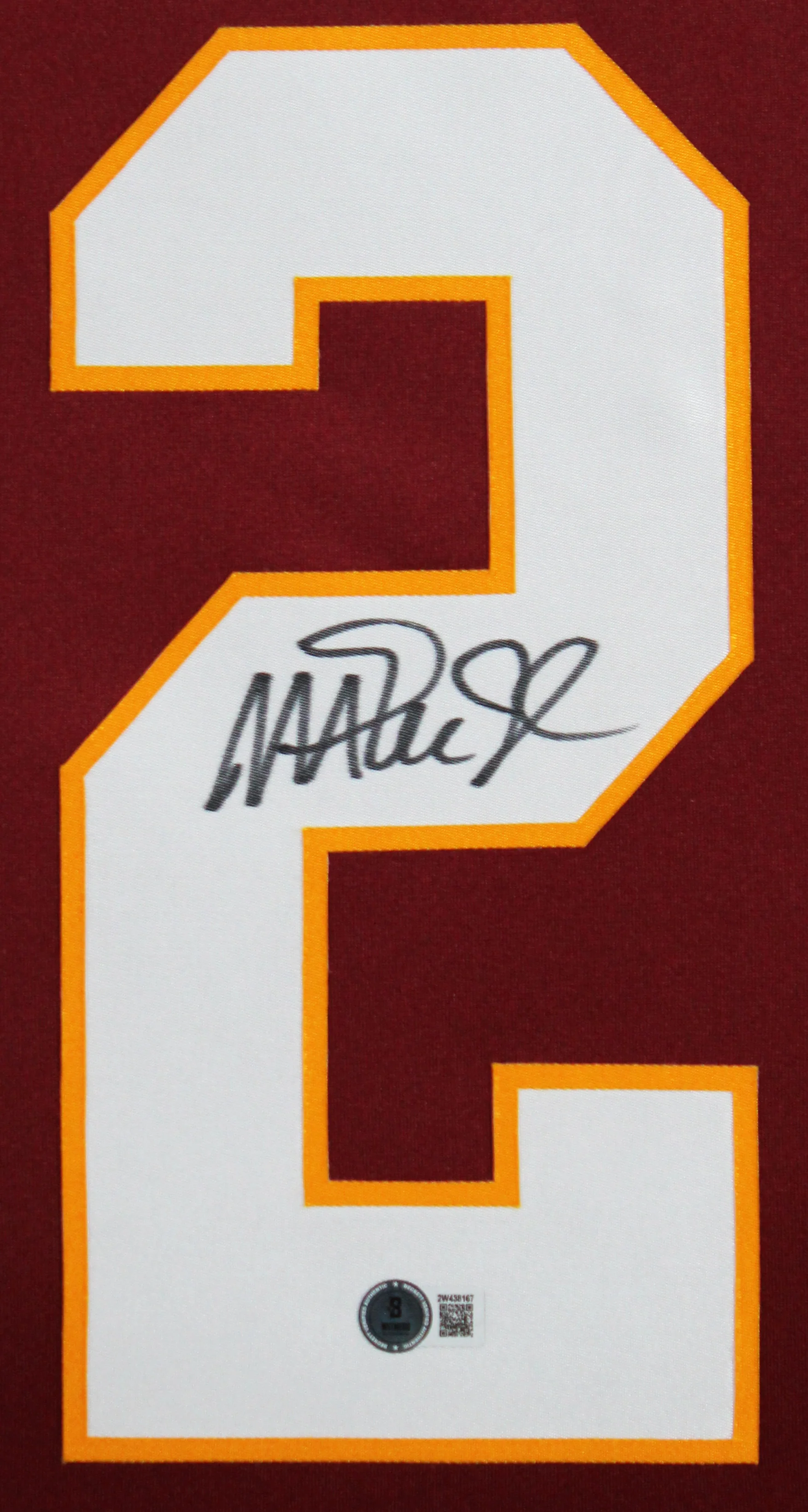 Commanders Magic Johnson Signed Maroon Nike Limited Framed Jersey BAS Witnessed - Image 3