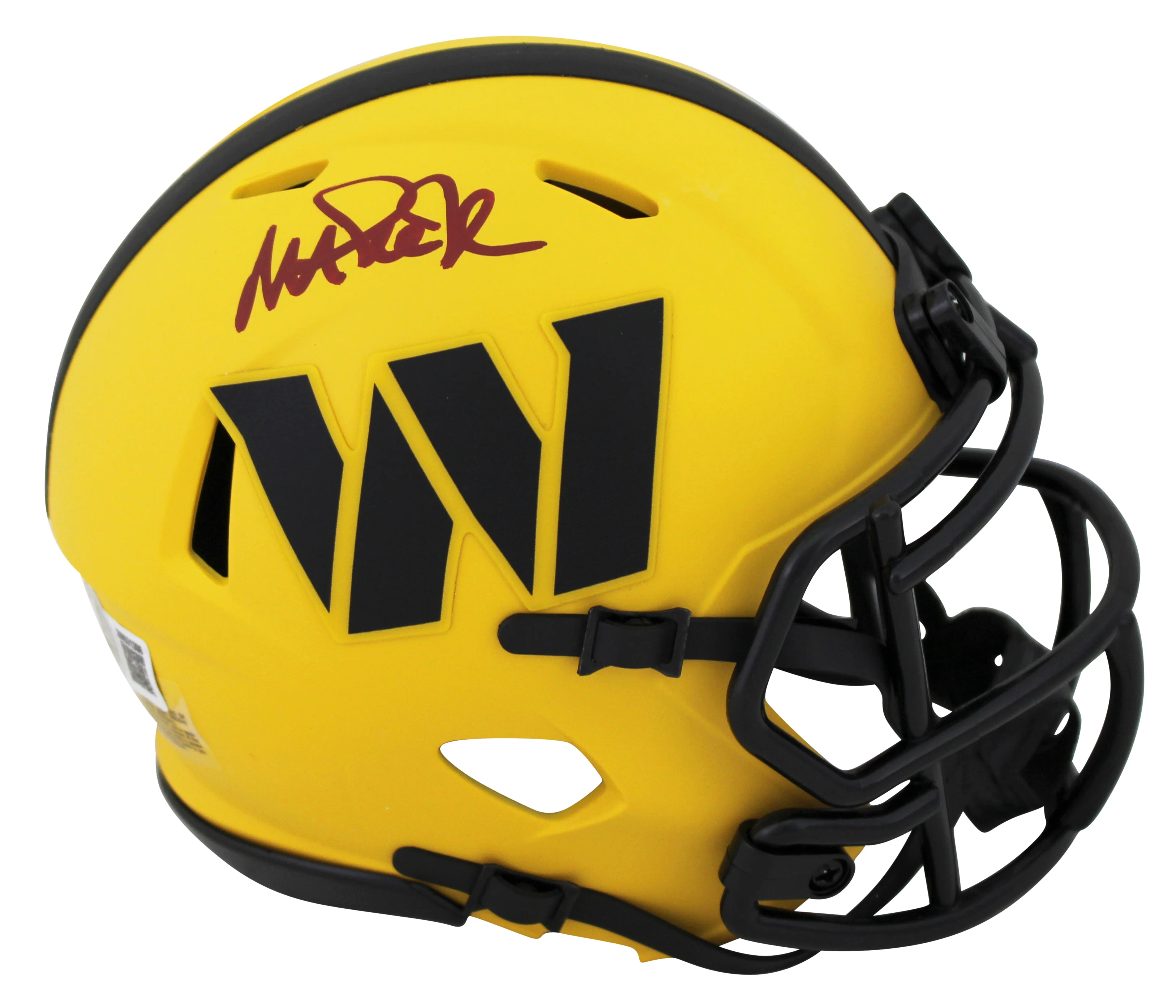Commanders Magic Johnson Signed Rave Speed Mini Helmet W/ Case BAS Witnessed - Image 3