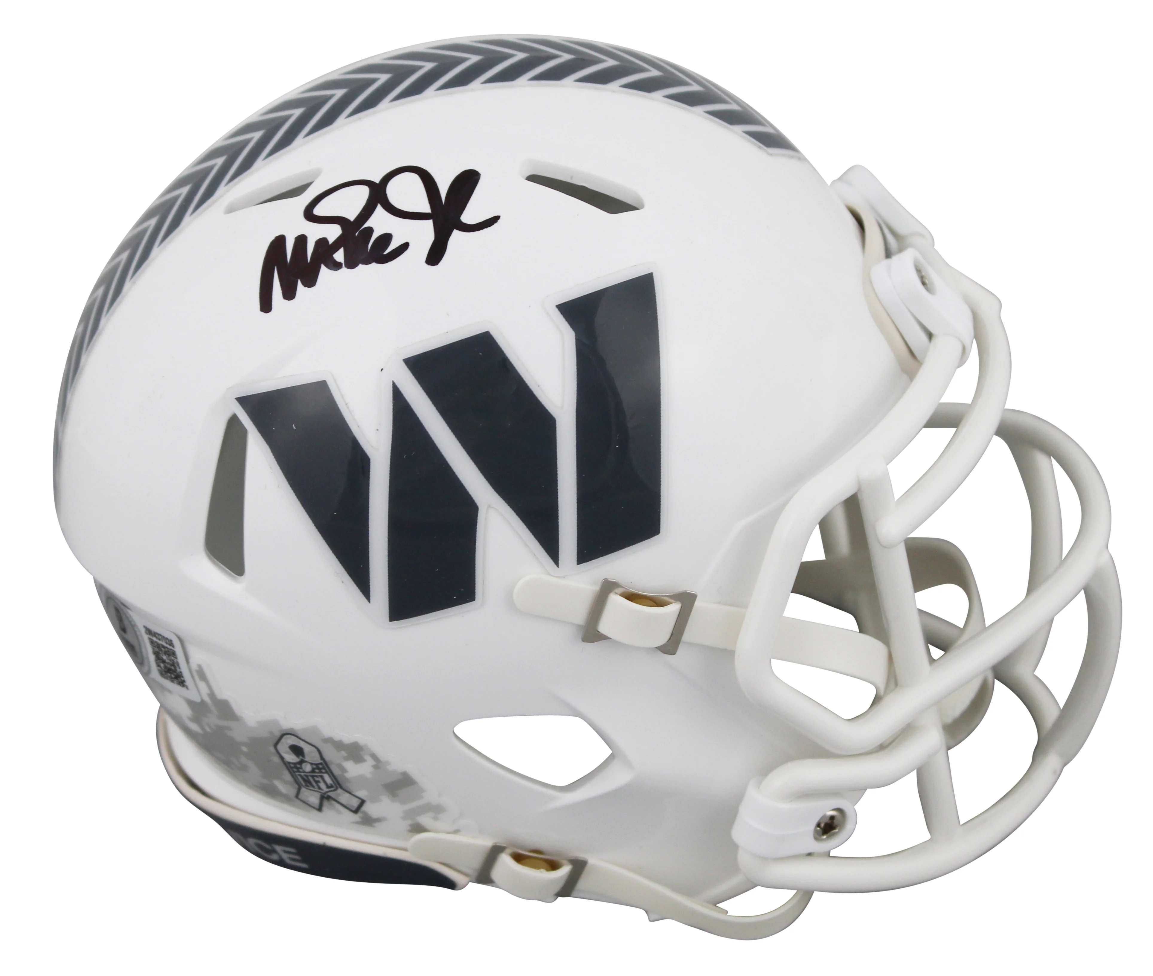 Commanders Magic Johnson Signed Salute To Service III Speed Mini Helmet BAS Wit - Image 2