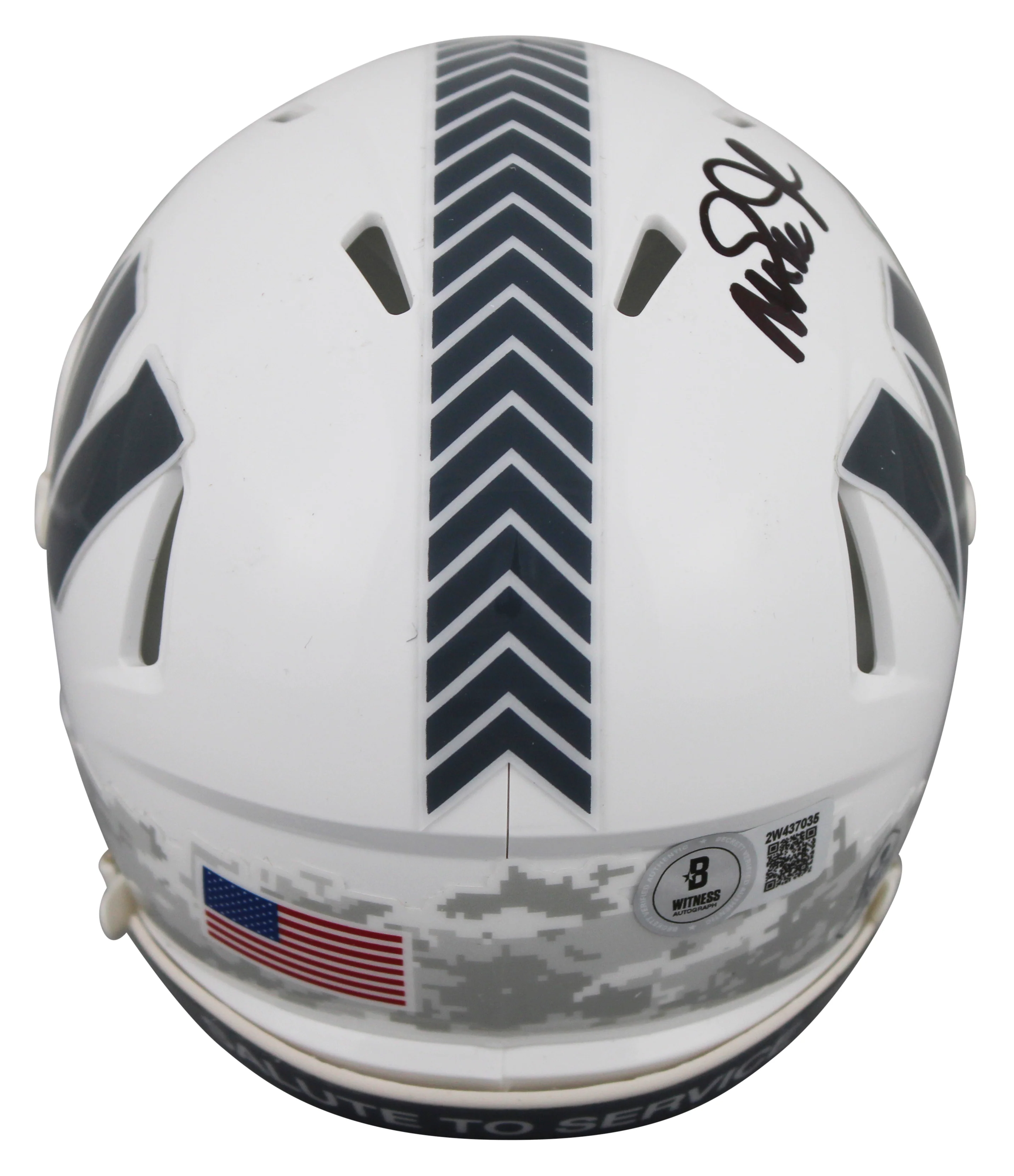 Commanders Magic Johnson Signed Salute To Service III Speed Mini Helmet BAS Wit - Image 3