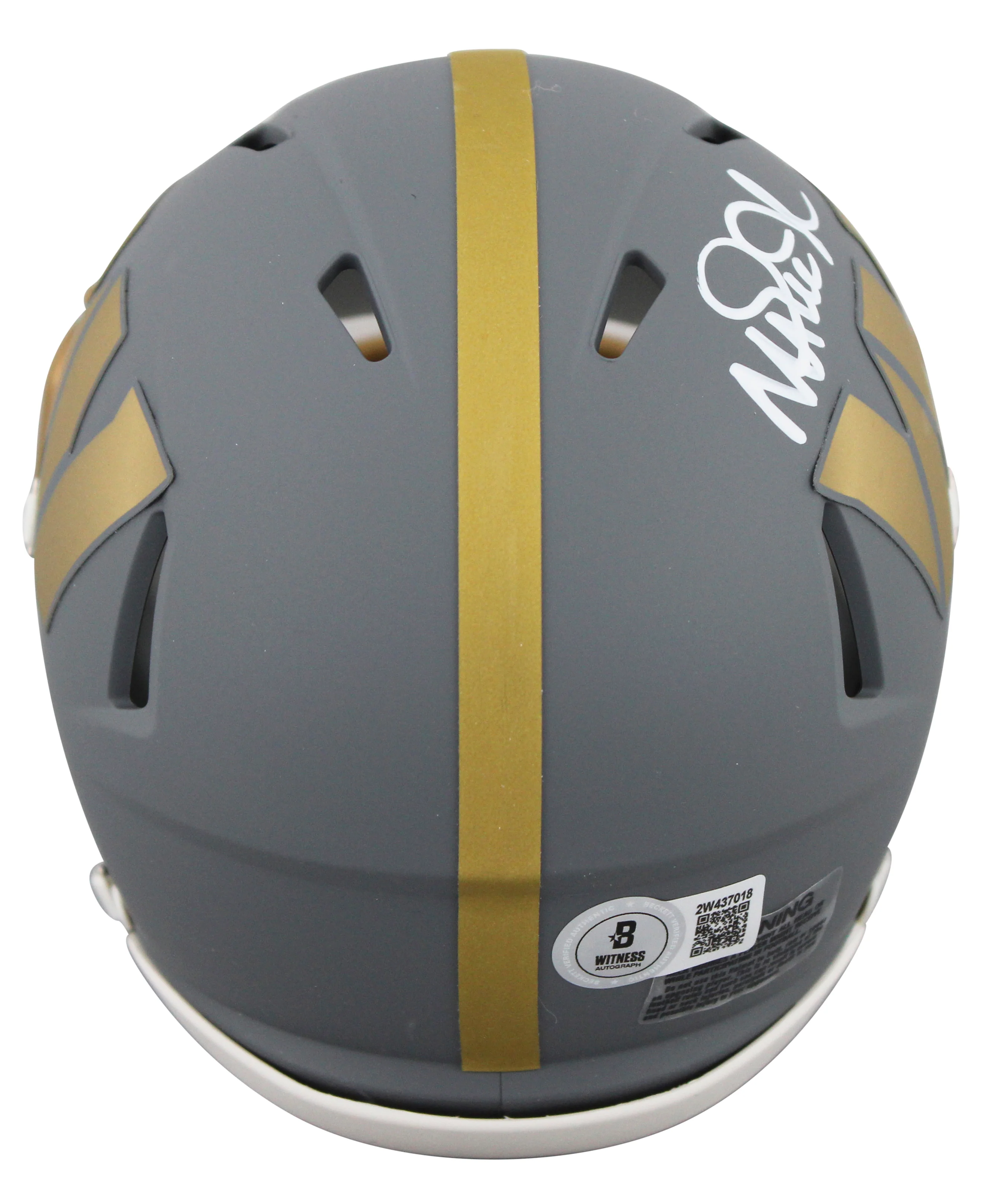 Commanders Magic Johnson Signed Slate Speed Mini Helmet W/ Case BAS Witnessed - Image 4