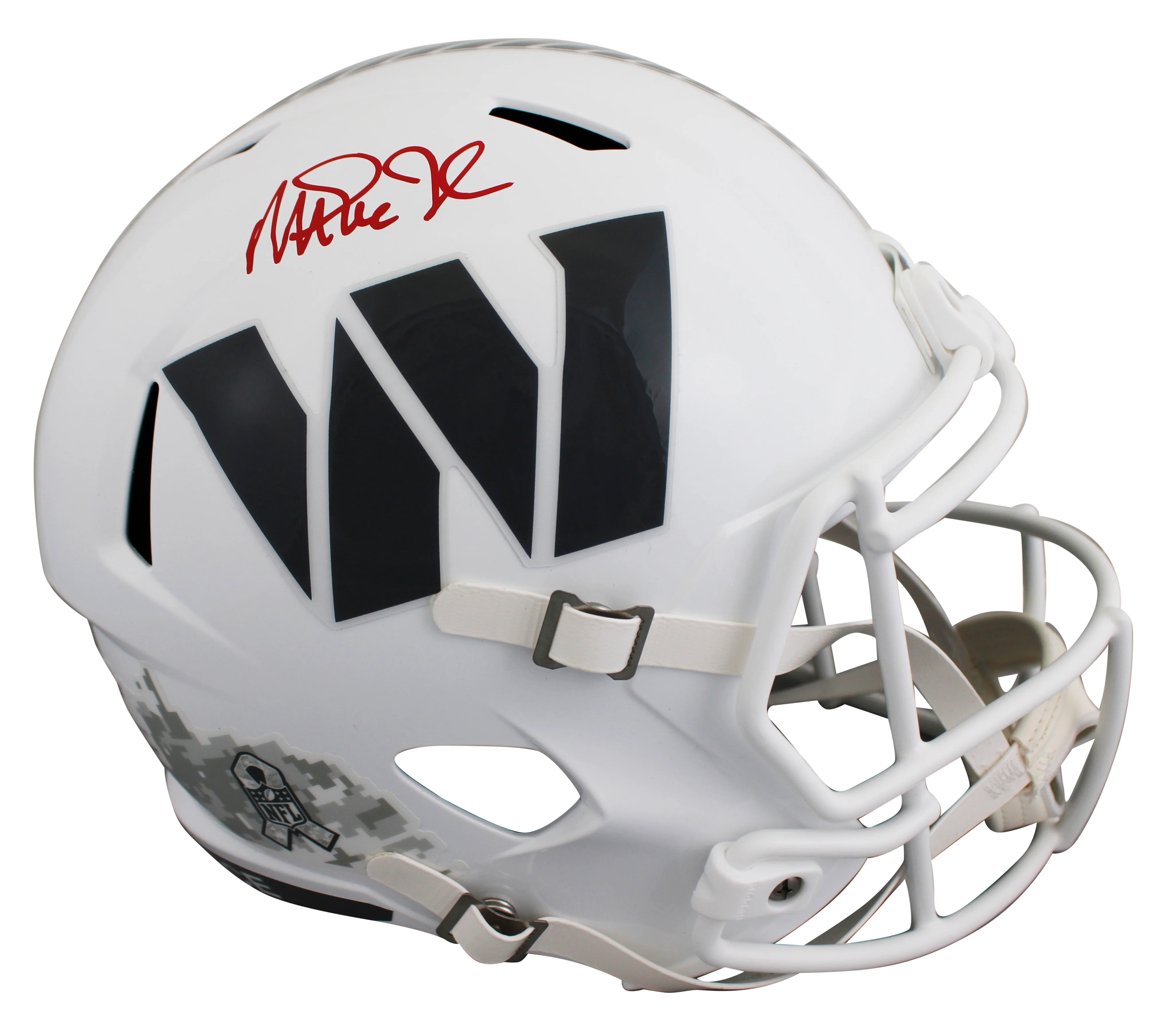 Commanders Magic Johnson Signed STS III F/S Speed Rep Helmet w/ Red Sig BAS W - Image 2