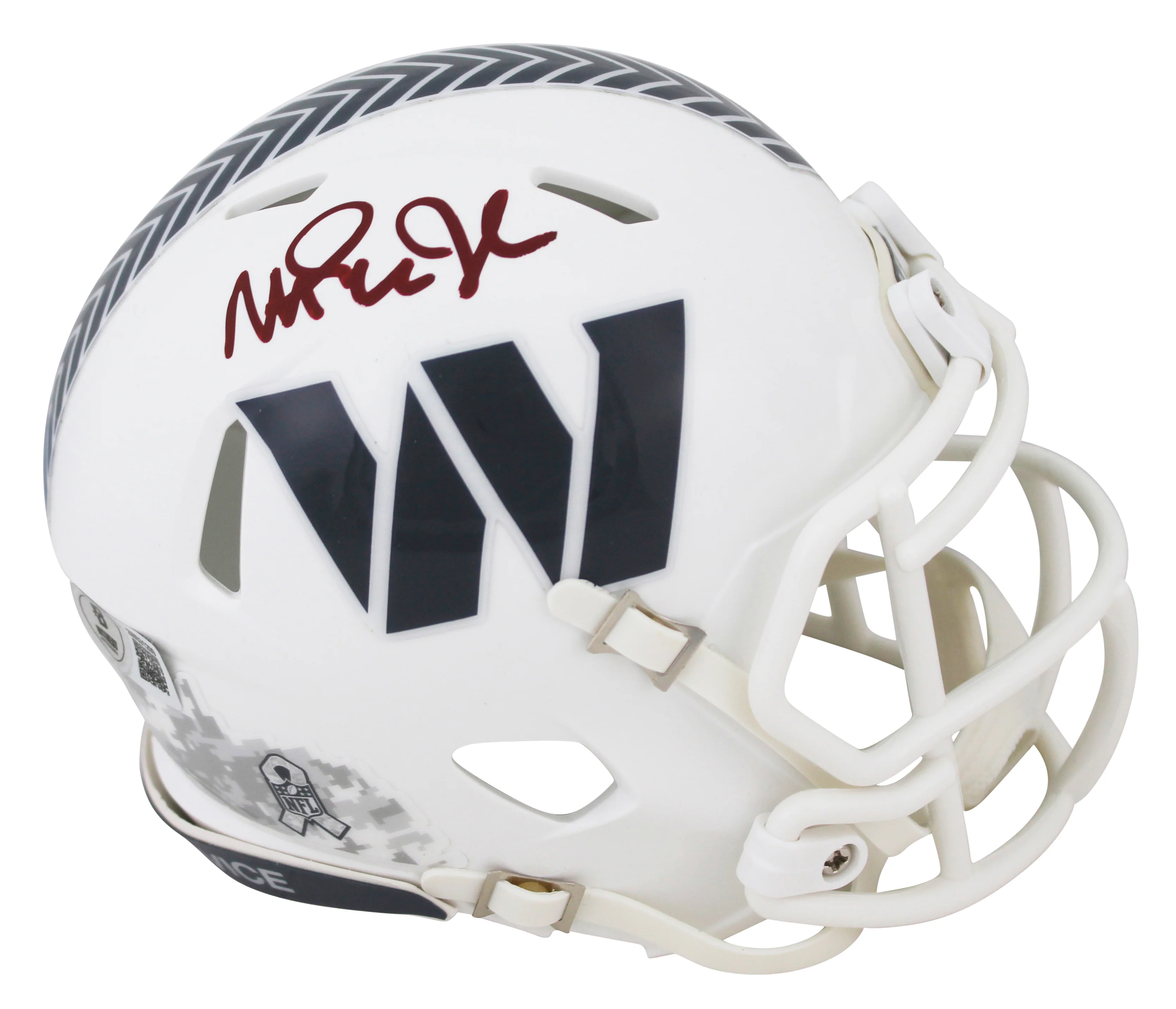 Commanders Magic Johnson Signed STS III Speed Mini Helmet w/ Maroon Sig BAS Wit - Image 2