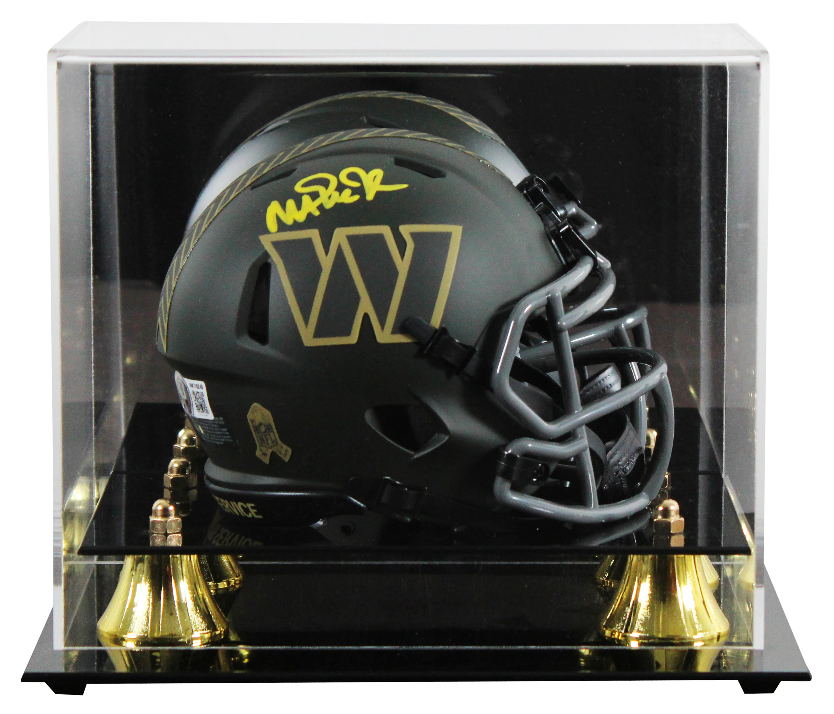 Commanders Magic Johnson Signed STS IV Speed Mini Helmet W/ Case BAS Witnessed - Image 2
