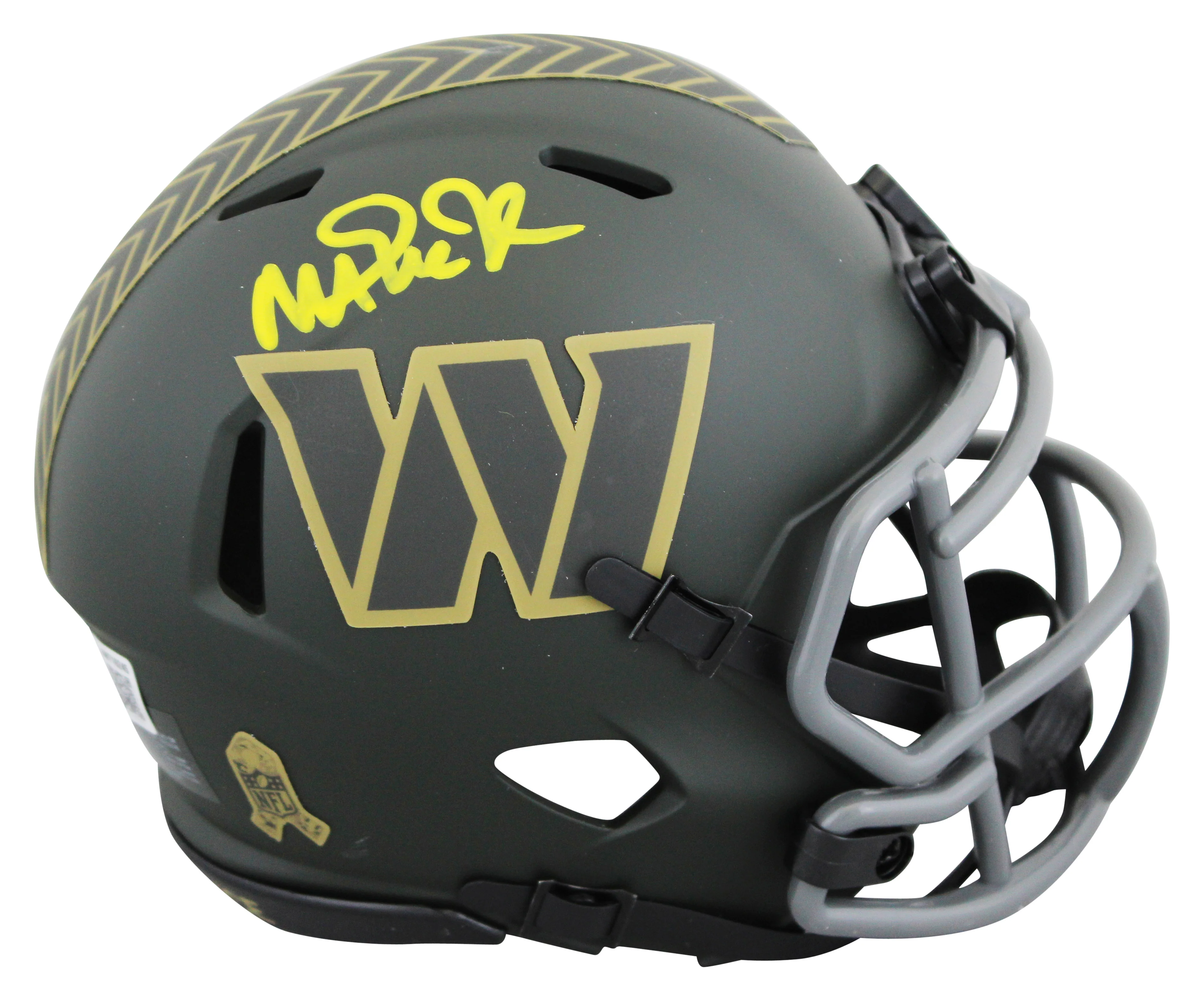 Commanders Magic Johnson Signed STS IV Speed Mini Helmet W/ Case BAS Witnessed - Image 3