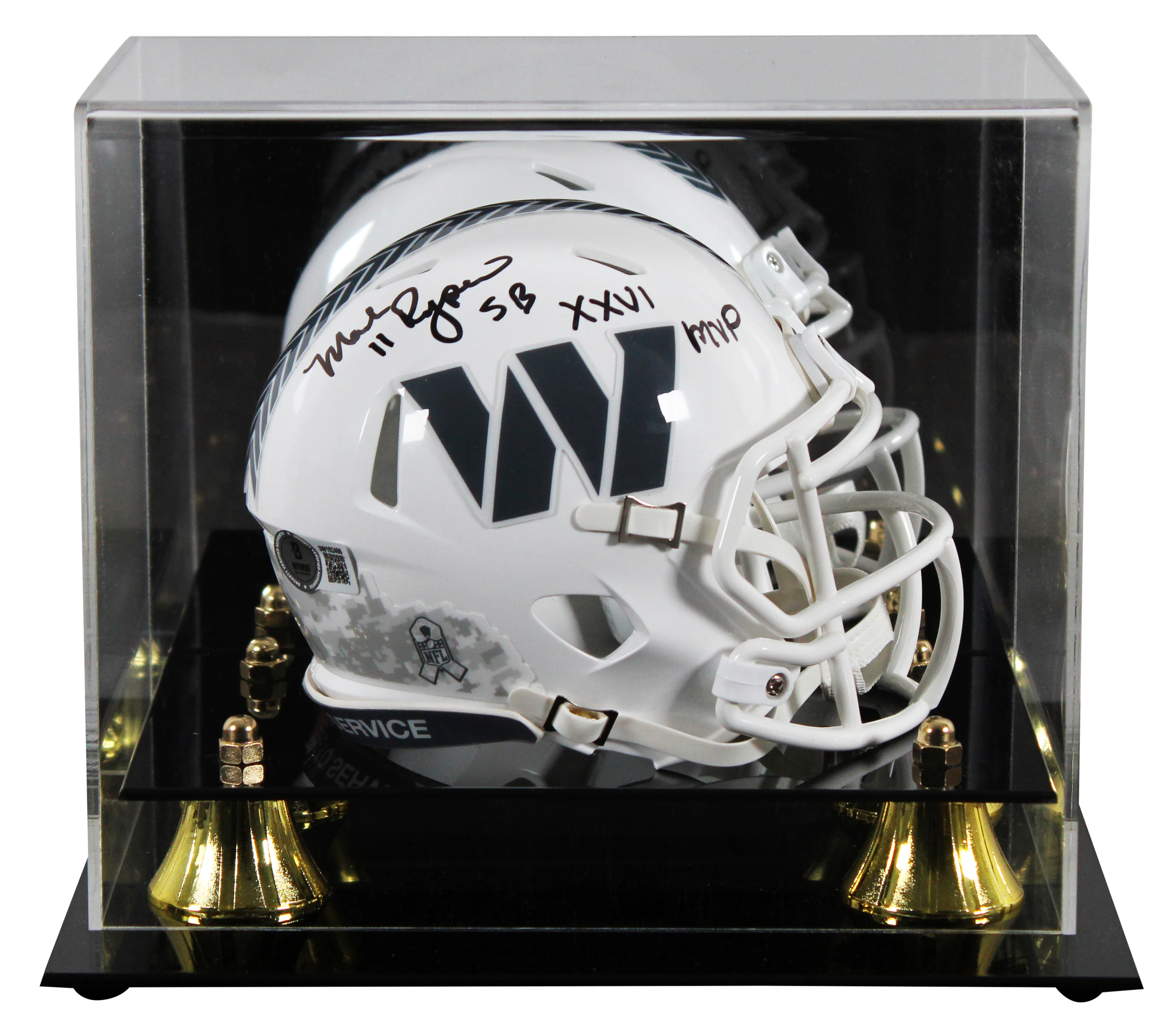 Commanders Mark Rypien "SB MVP" Signed STS III Speed Mini Helmet w/ Case BAS Wit - Image 2