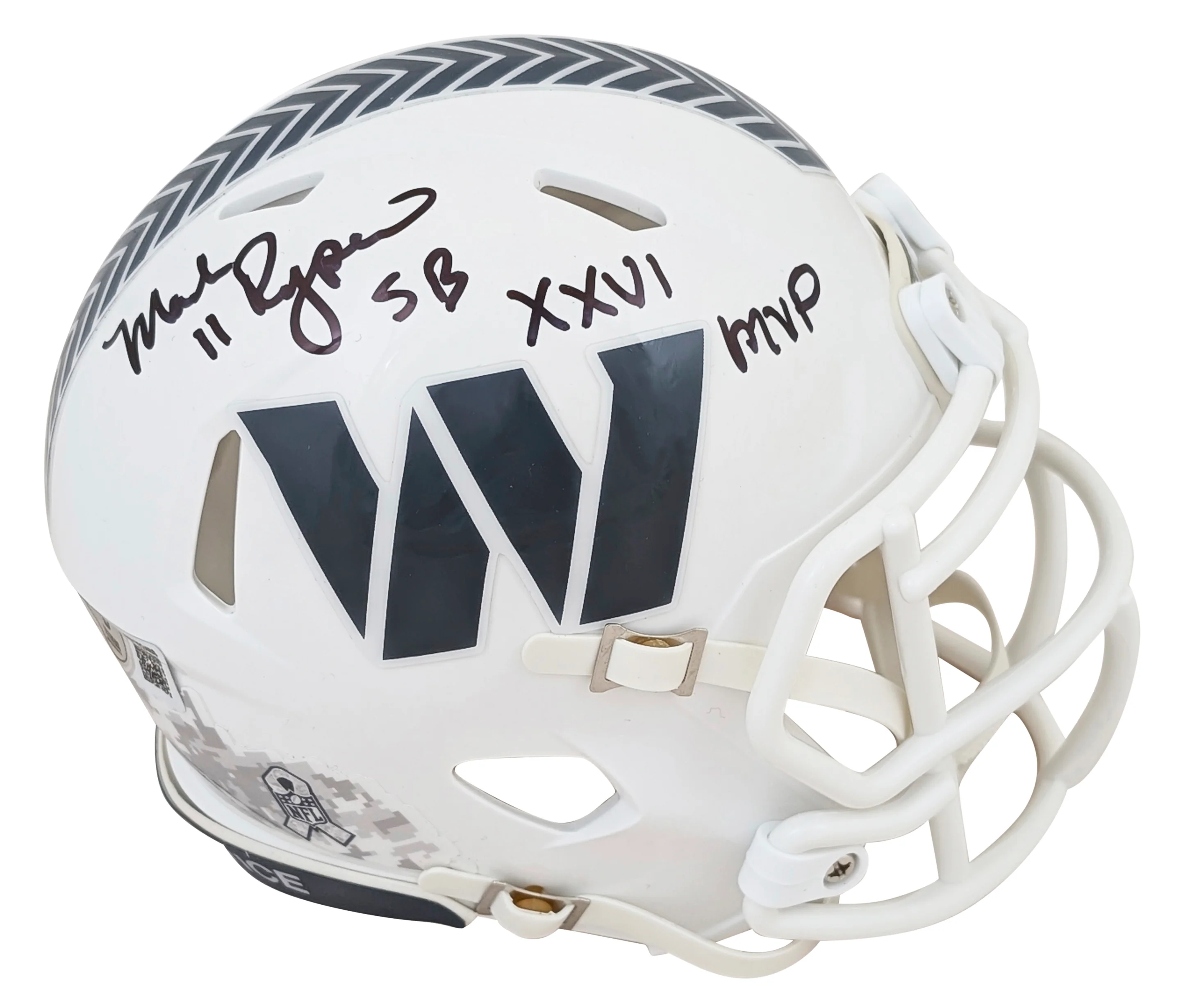 Commanders Mark Rypien "SB MVP" Signed STS III Speed Mini Helmet w/ Case BAS Wit - Image 3