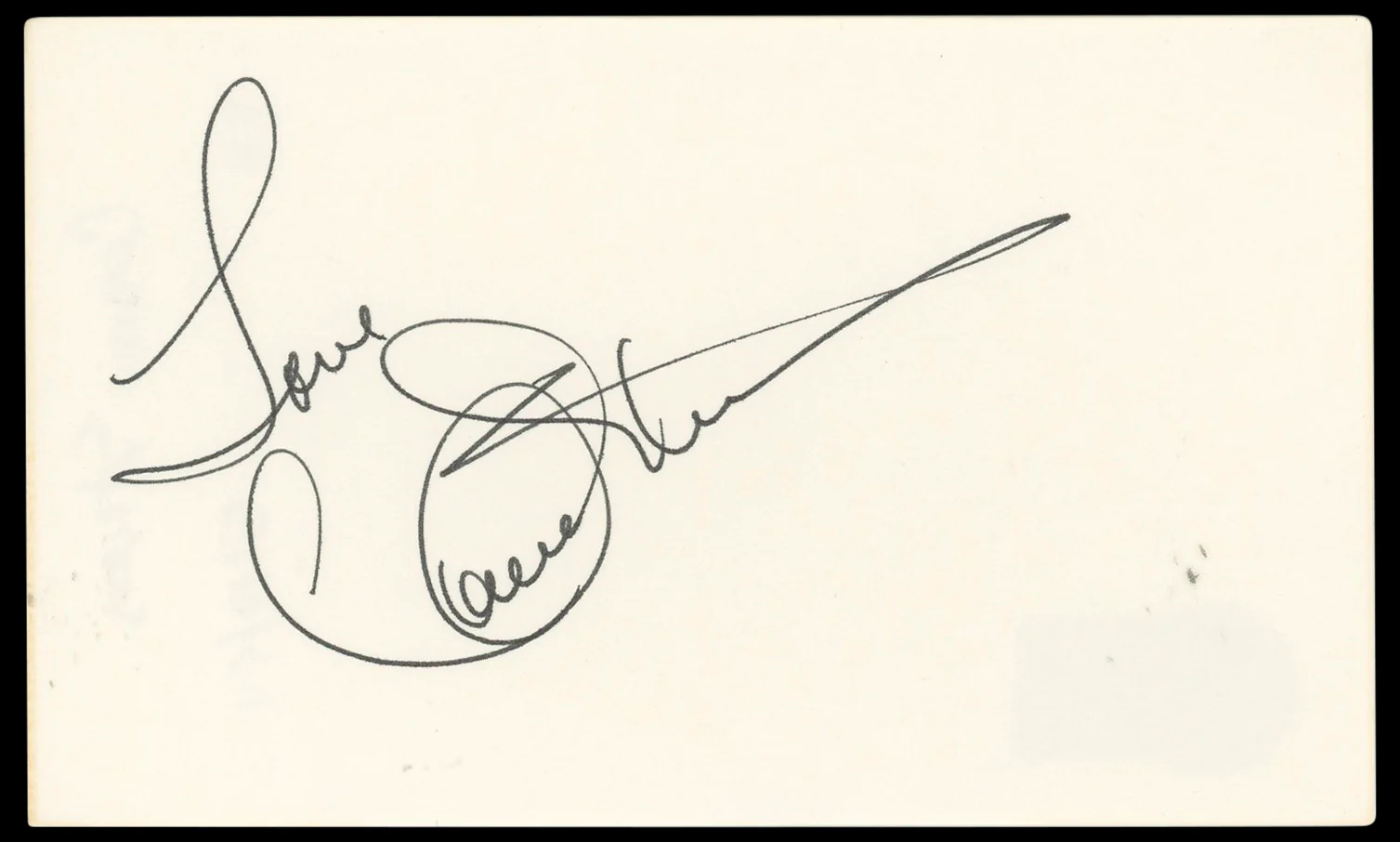 Connie Stevens Hawaiian Eye "Love" Authentic Signed 3x5 Index Card BAS #BN33258