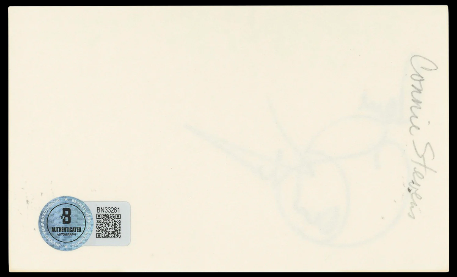 Connie Stevens Hawaiian Eye "Love" Authentic Signed 3x5 Index Card BAS #BN33261 - Image 3