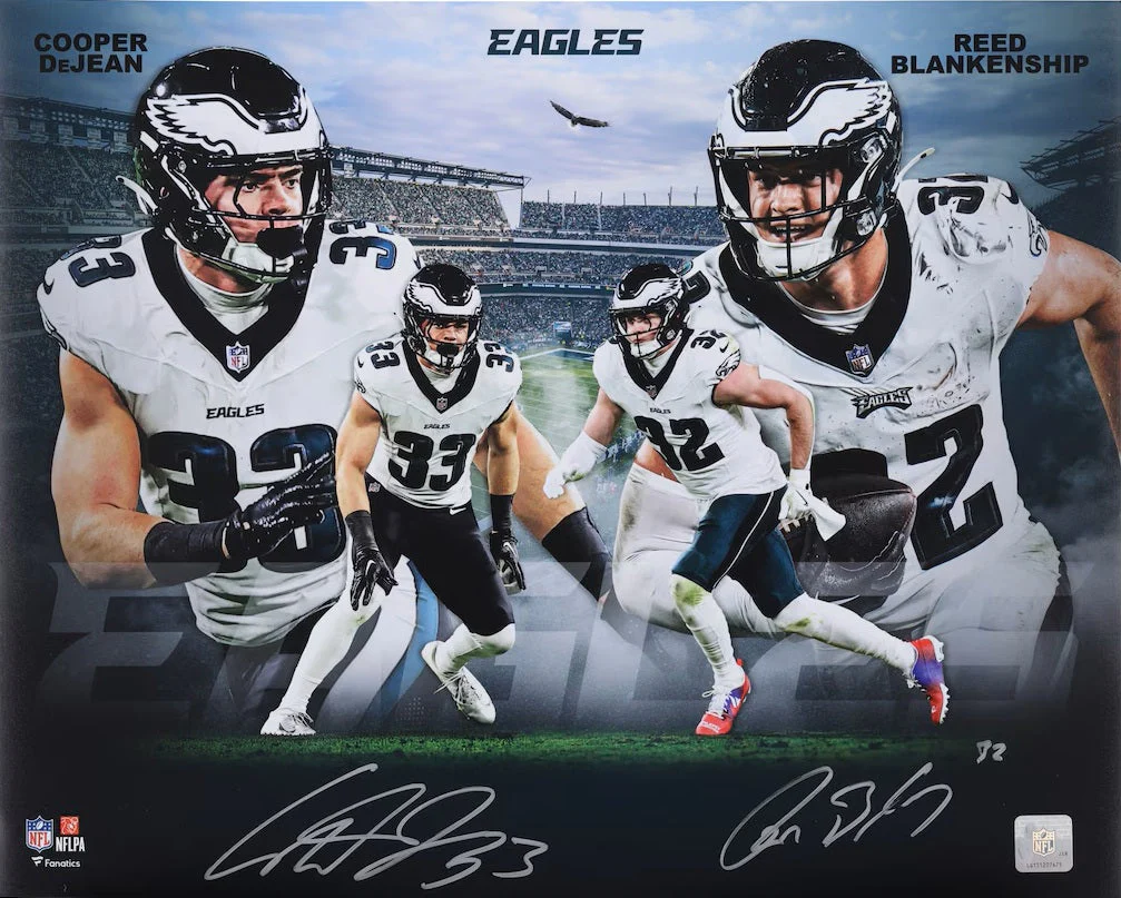 Cooper DeJean Reed Blankenship Signed 16x20 Philadelphia Eagles Photo Fanatics