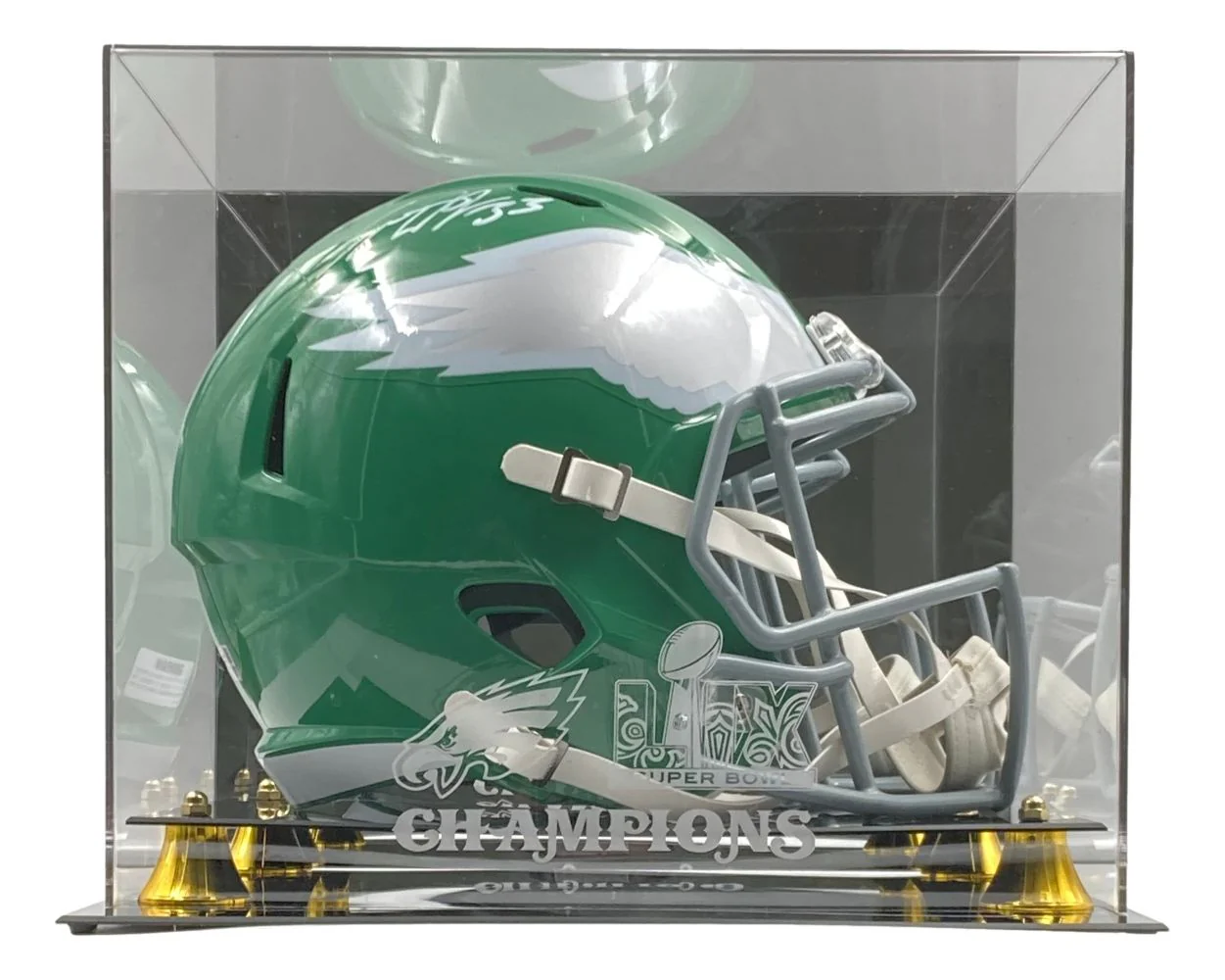 Cooper DeJean Signed Eagles FS Kelly Green Replica Helmet w/ Super Bowl 59 LIX Case