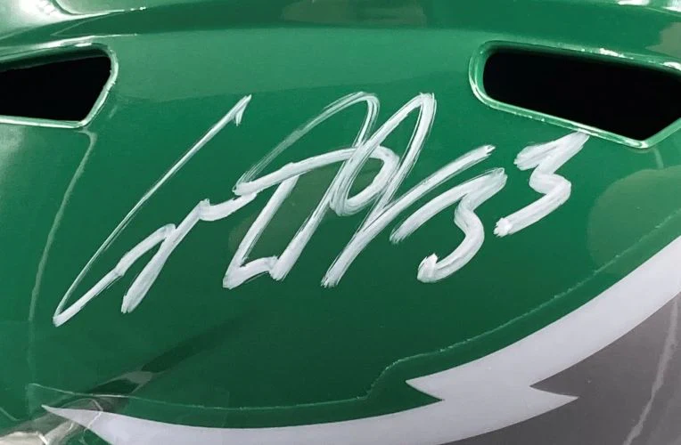 Cooper DeJean Signed Eagles FS Kelly Green Replica Helmet w/ Super Bowl 59 LIX Case - Image 2