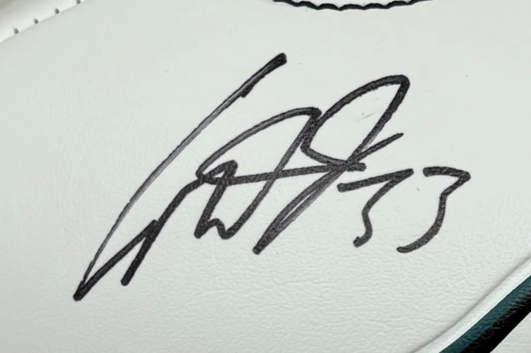 Cooper Dejean Signed Philadelphia Eagles Logo Football Fanatics w/ Case - Image 2