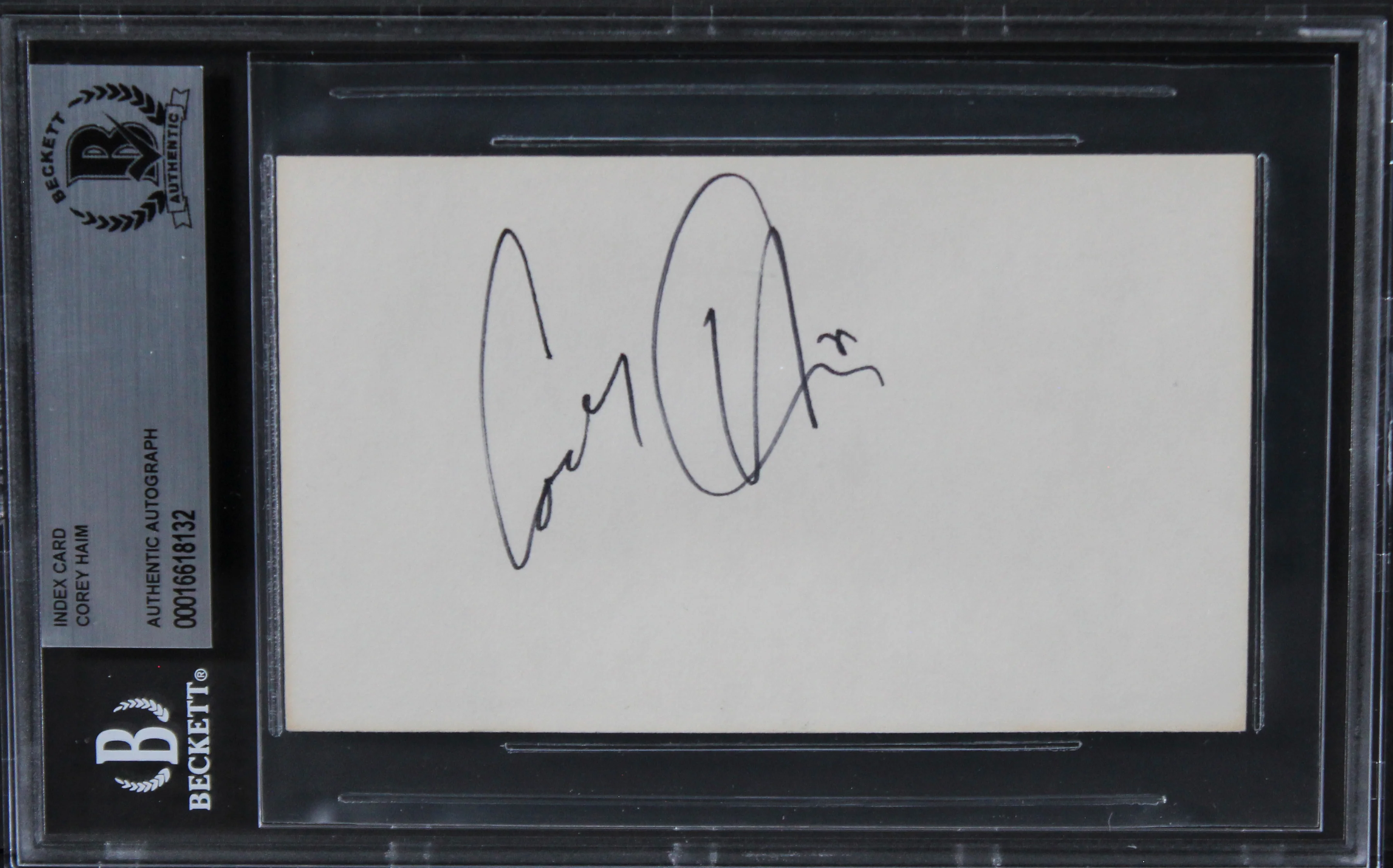 Corey Haim The Lost Boys Authentic Signed 3x5 Index Card Autographed BAS Slabbed - Image 2
