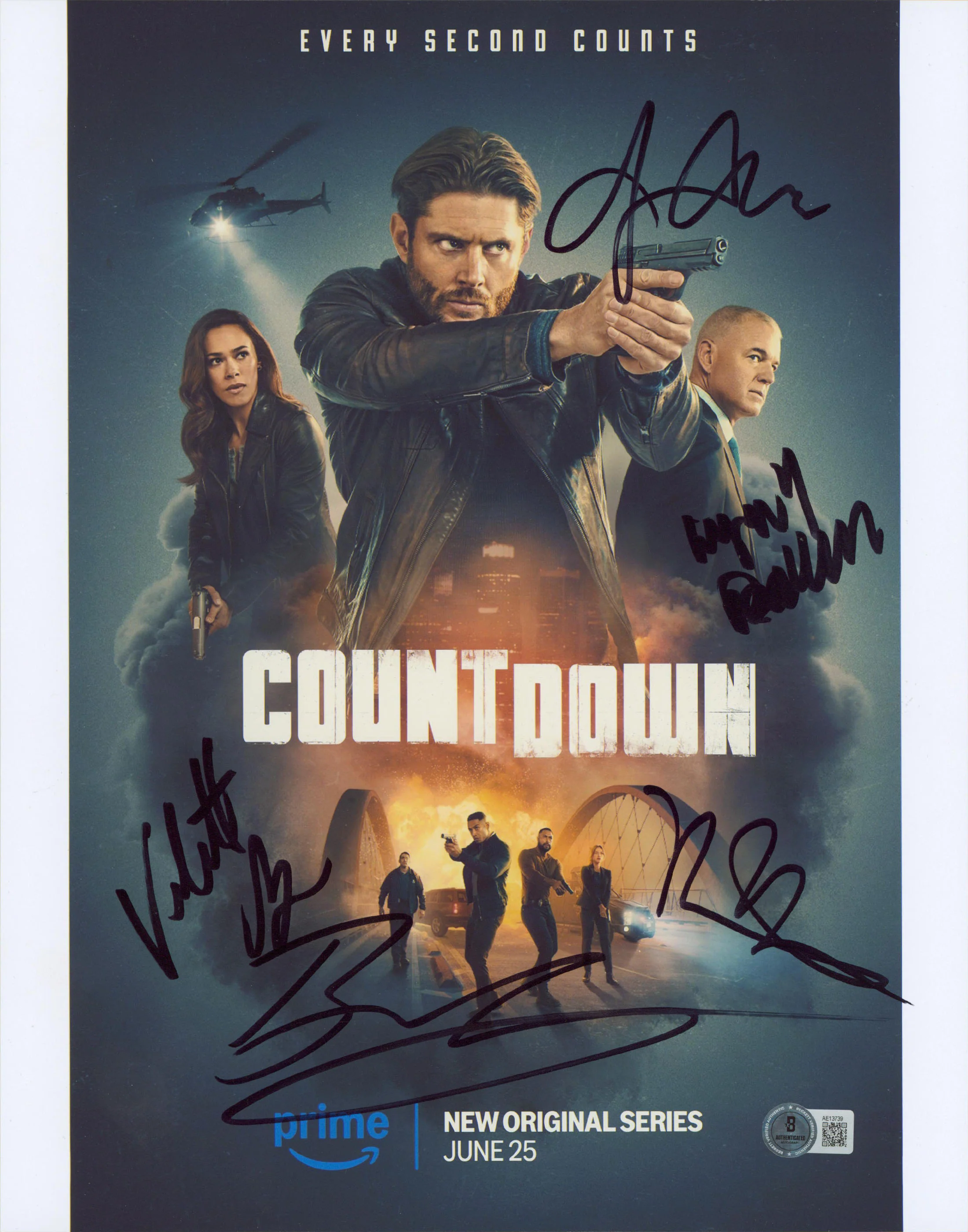 Countdown (5) Camacho, Yasinski, Beane +2 Signed 11x14 Photo BAS #AE13739 - Image 2