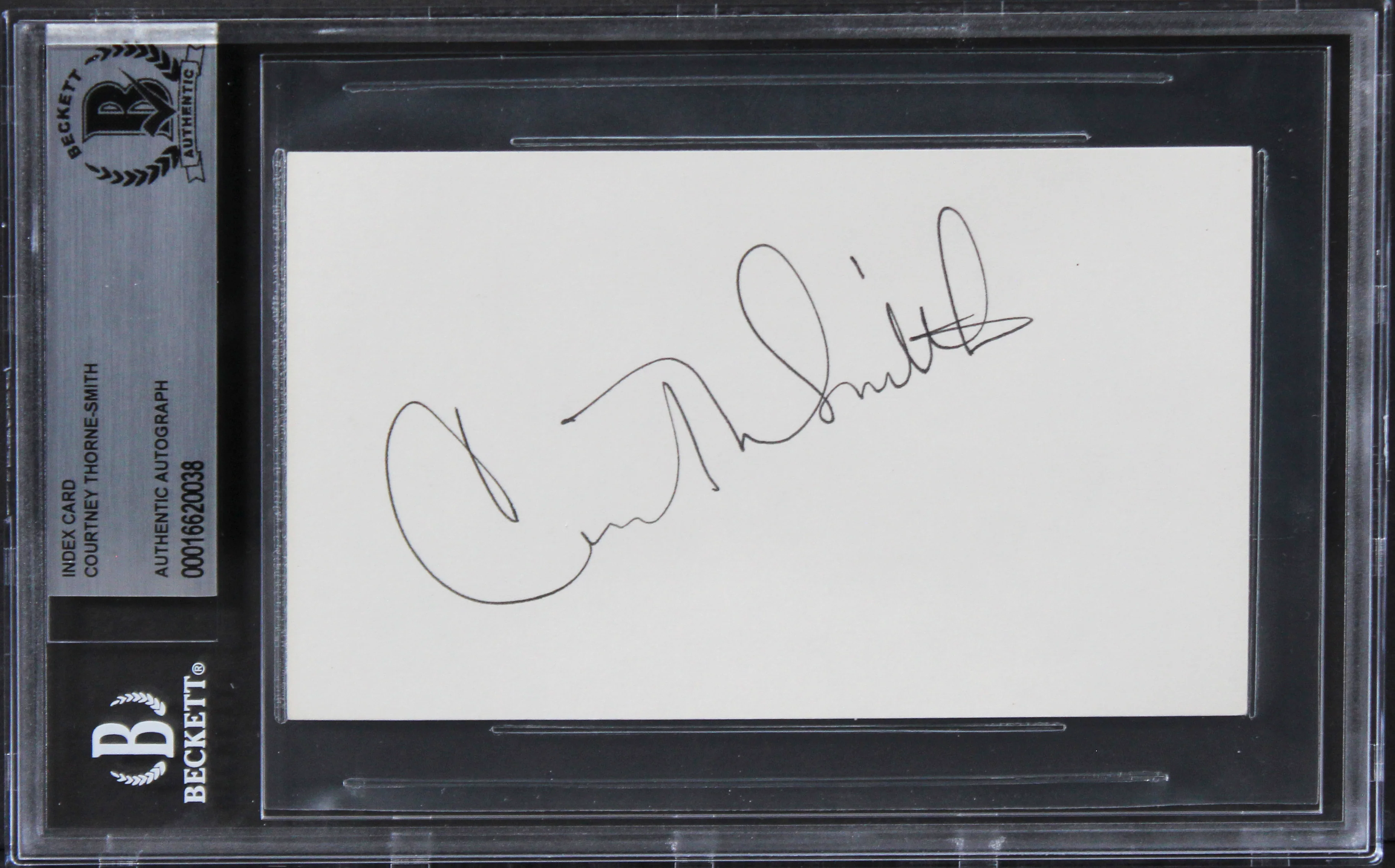 Courtney Thorne-Smith Lucas Authentic Signed 3x5 Index Card BAS Slabbed