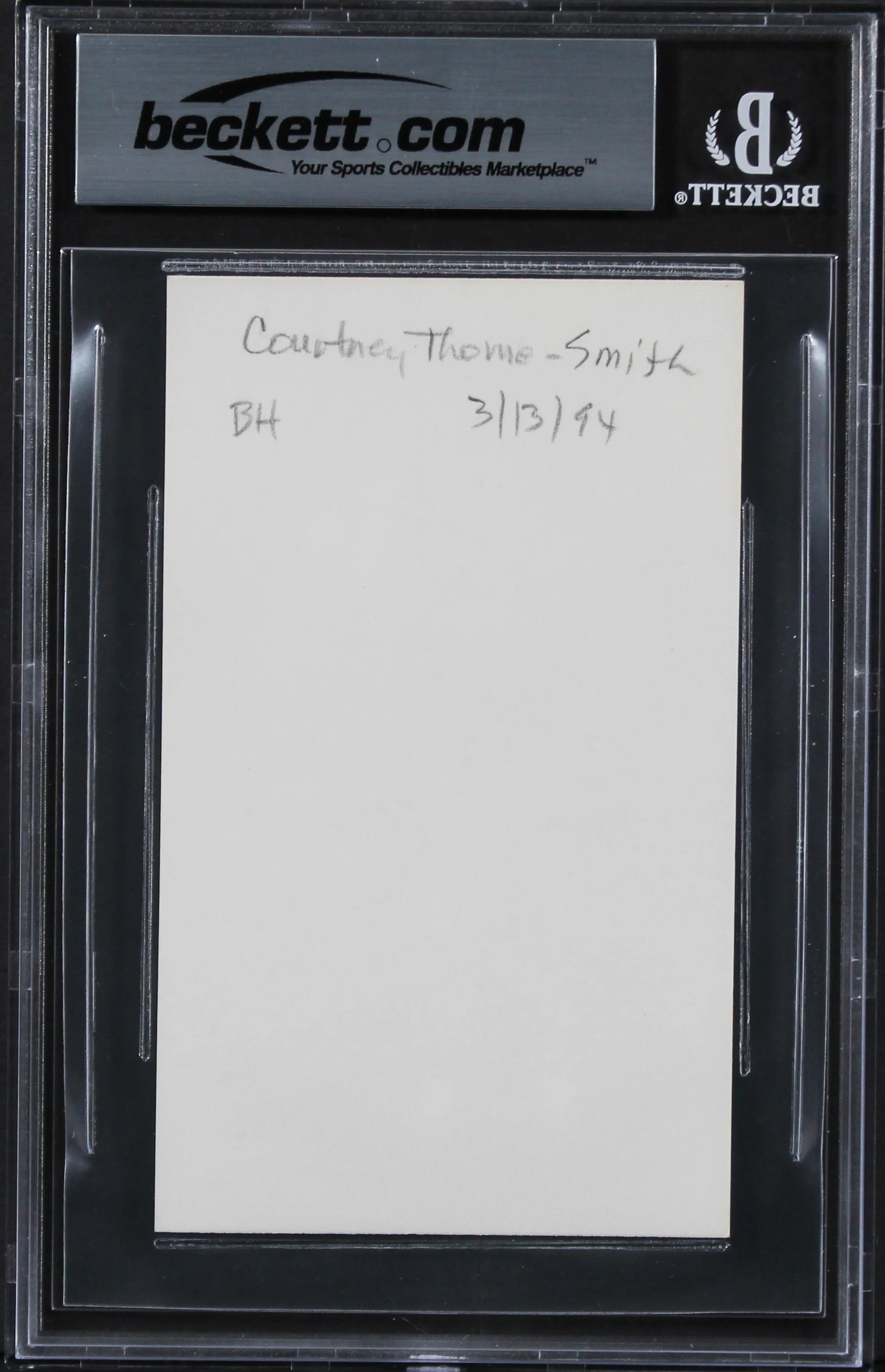 Courtney Thorne-Smith Melrose Place Authentic Signed 3x5 Index Card BAS Slabbed - Image 3