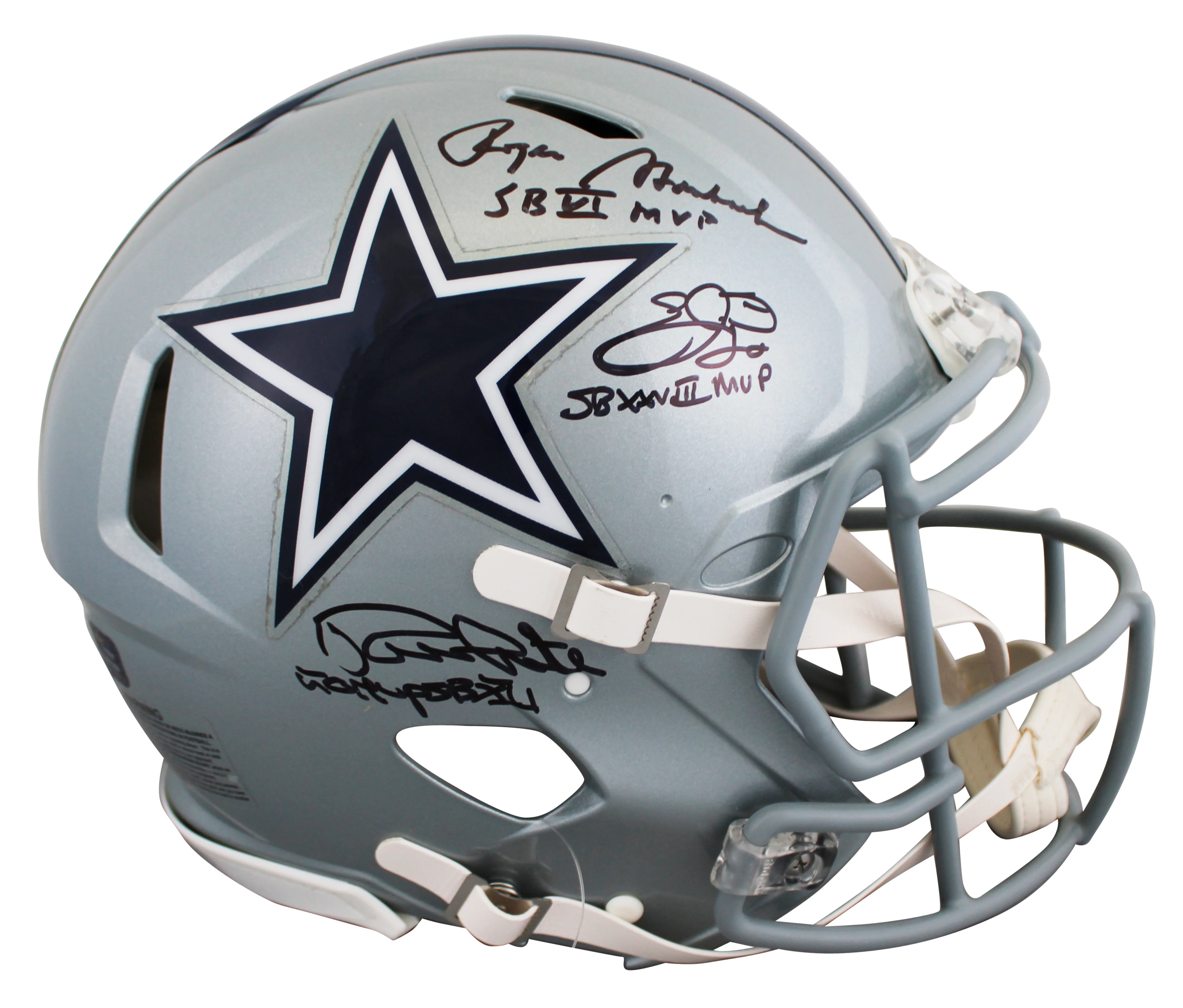 Cowboys (3) Smith, Staubach, & White Signed F/S Speed Proline Helmet W/ Case BAS - Image 3