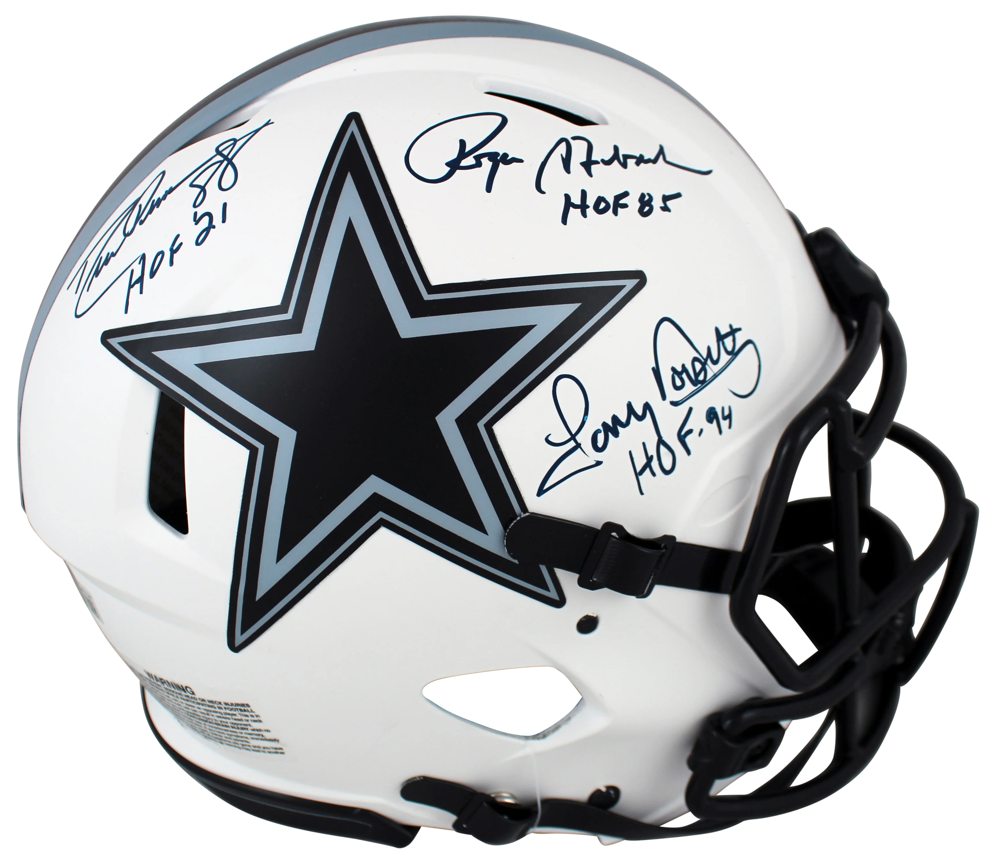Cowboys (3) Staubach Dorsett & Pearson Signed Lunar F/S Speed Proline Helmet BAS - Image 2