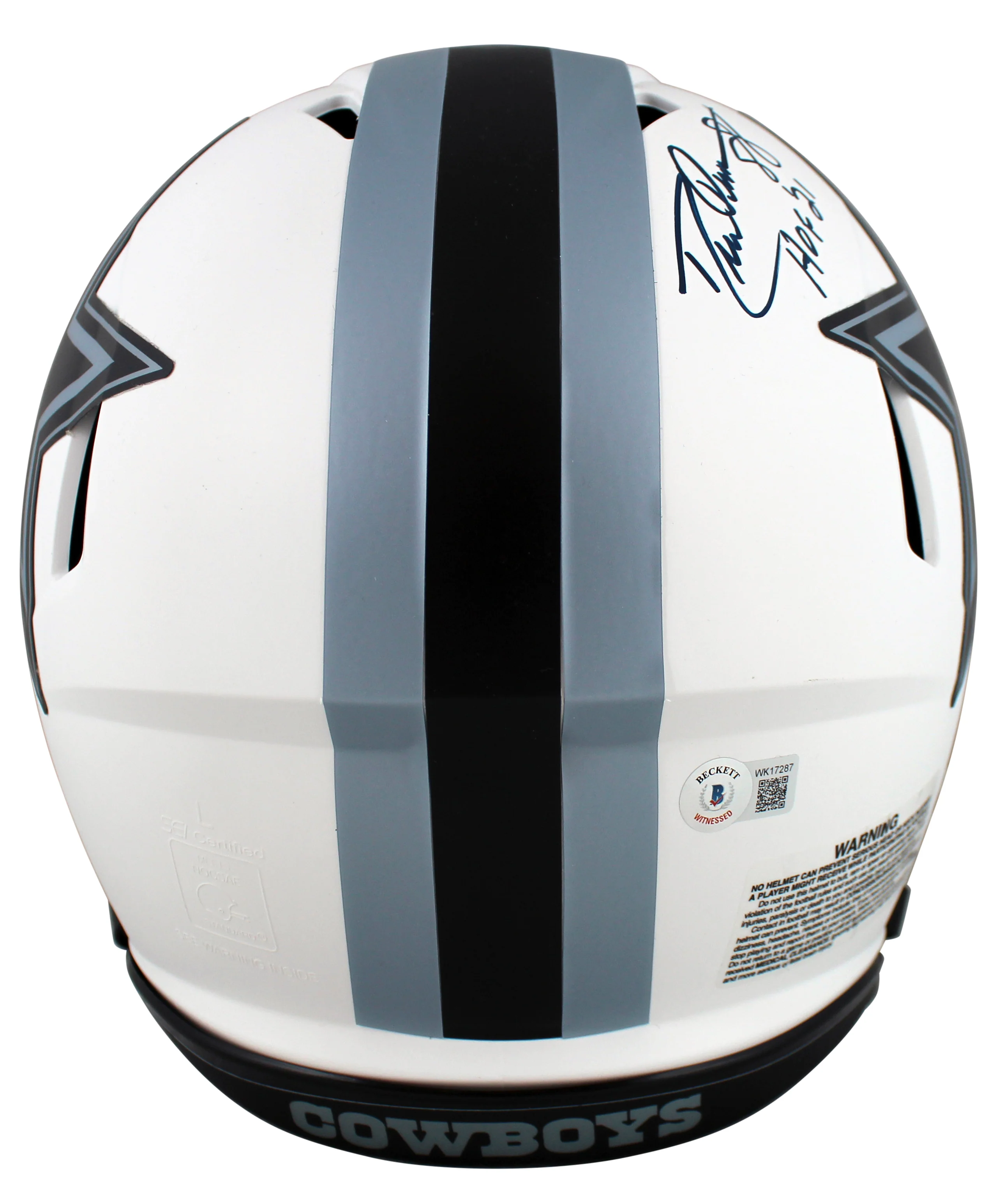Cowboys (3) Staubach Dorsett & Pearson Signed Lunar F/S Speed Proline Helmet BAS - Image 3