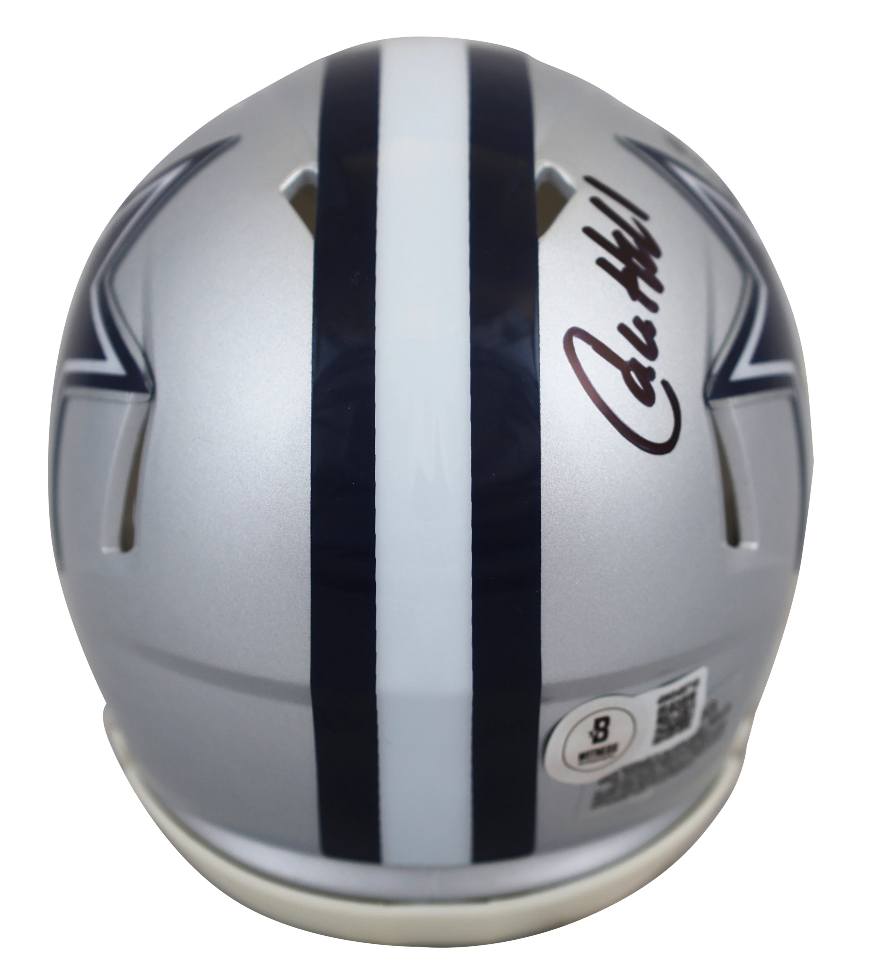 Cowboys Calvin Hill "ROY 1969" Signed Speed Mini Helmet W/ Case BAS Witnessed - Image 4