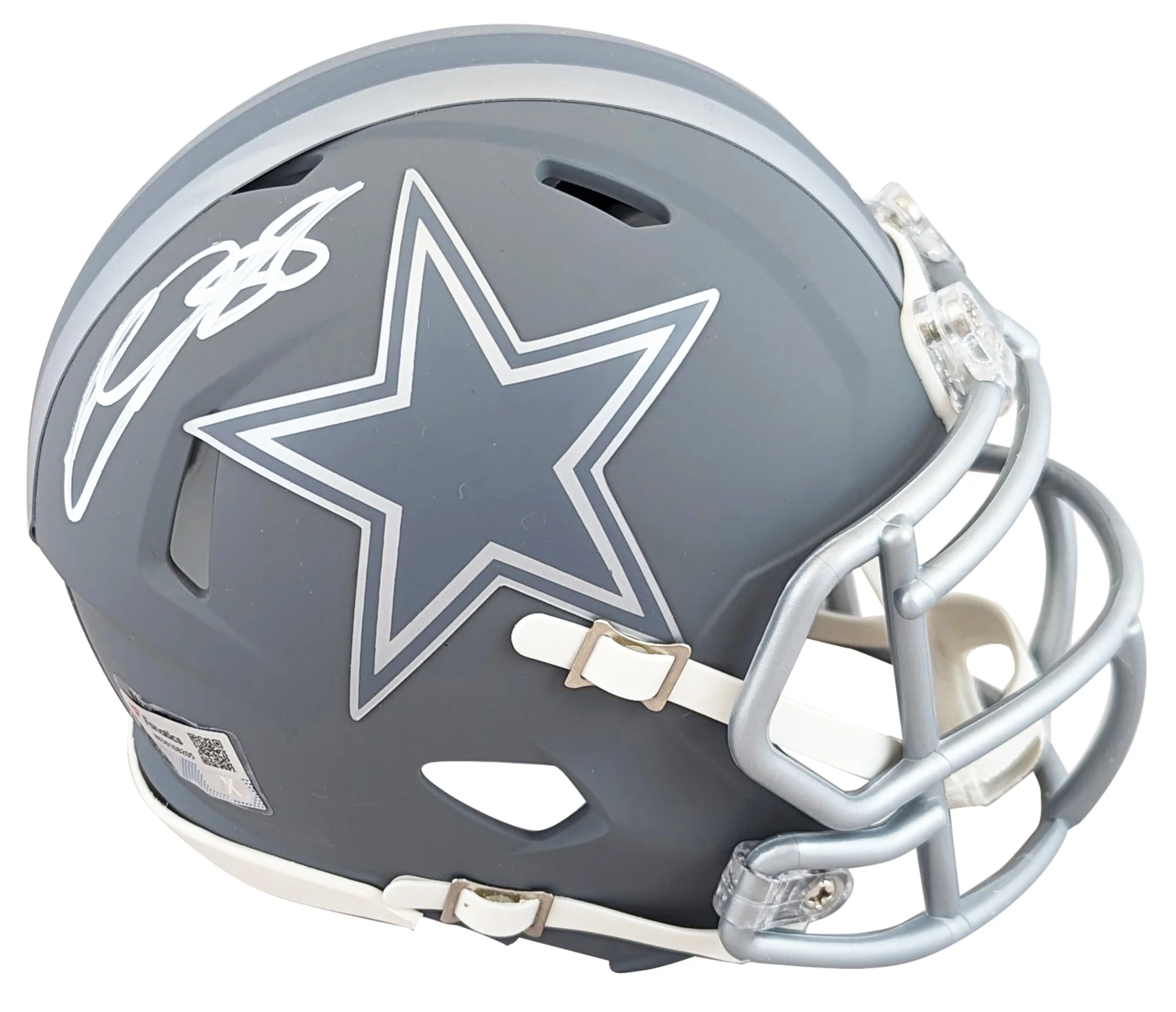 Cowboys CeeDee Lamb Authentic Signed Alternate Slate Mini Helmet Fanatics - Image 2