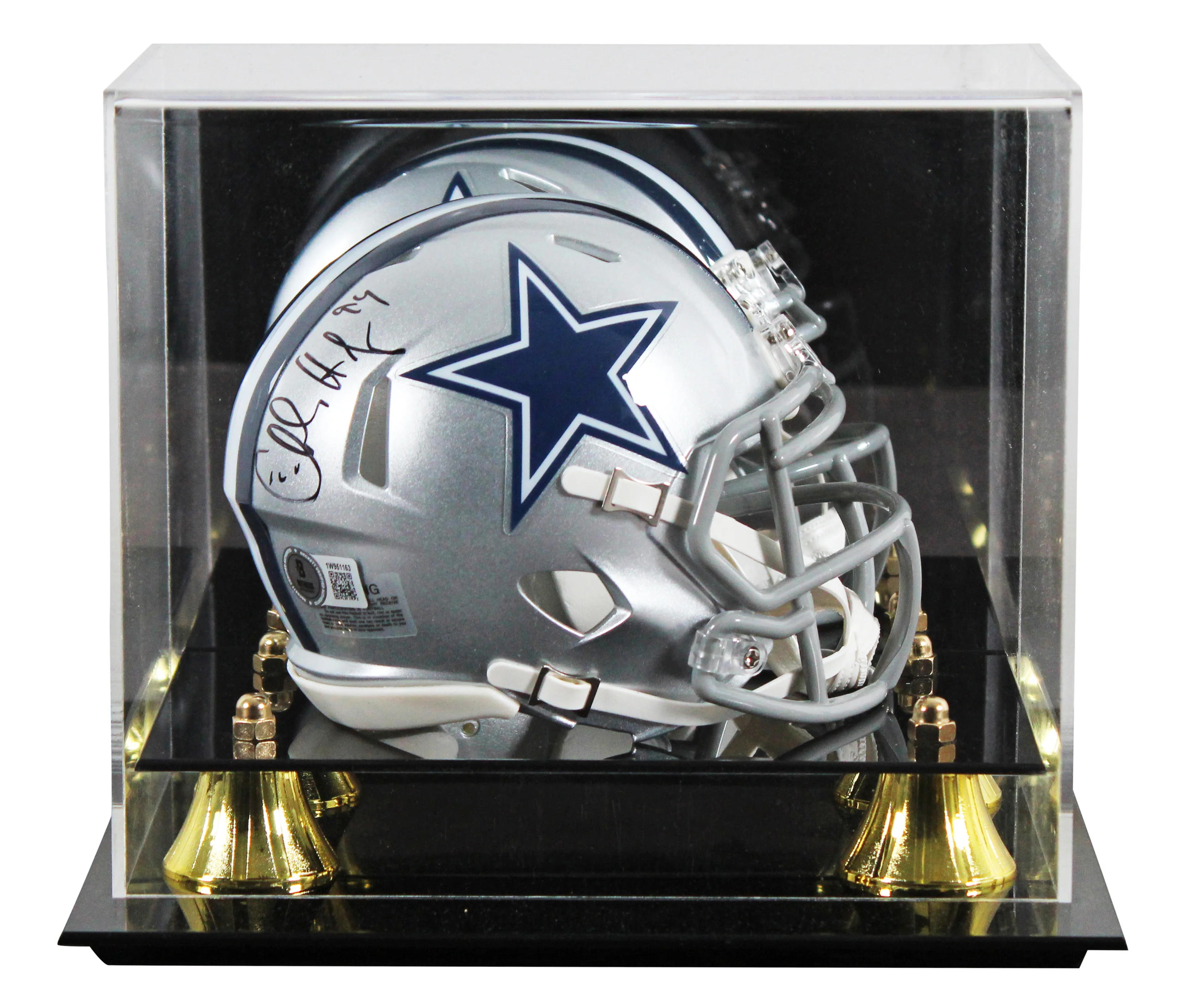 Cowboys Charles Haley Authentic Signed Speed Mini Helmet W/ Case BAS Witnessed - Image 2