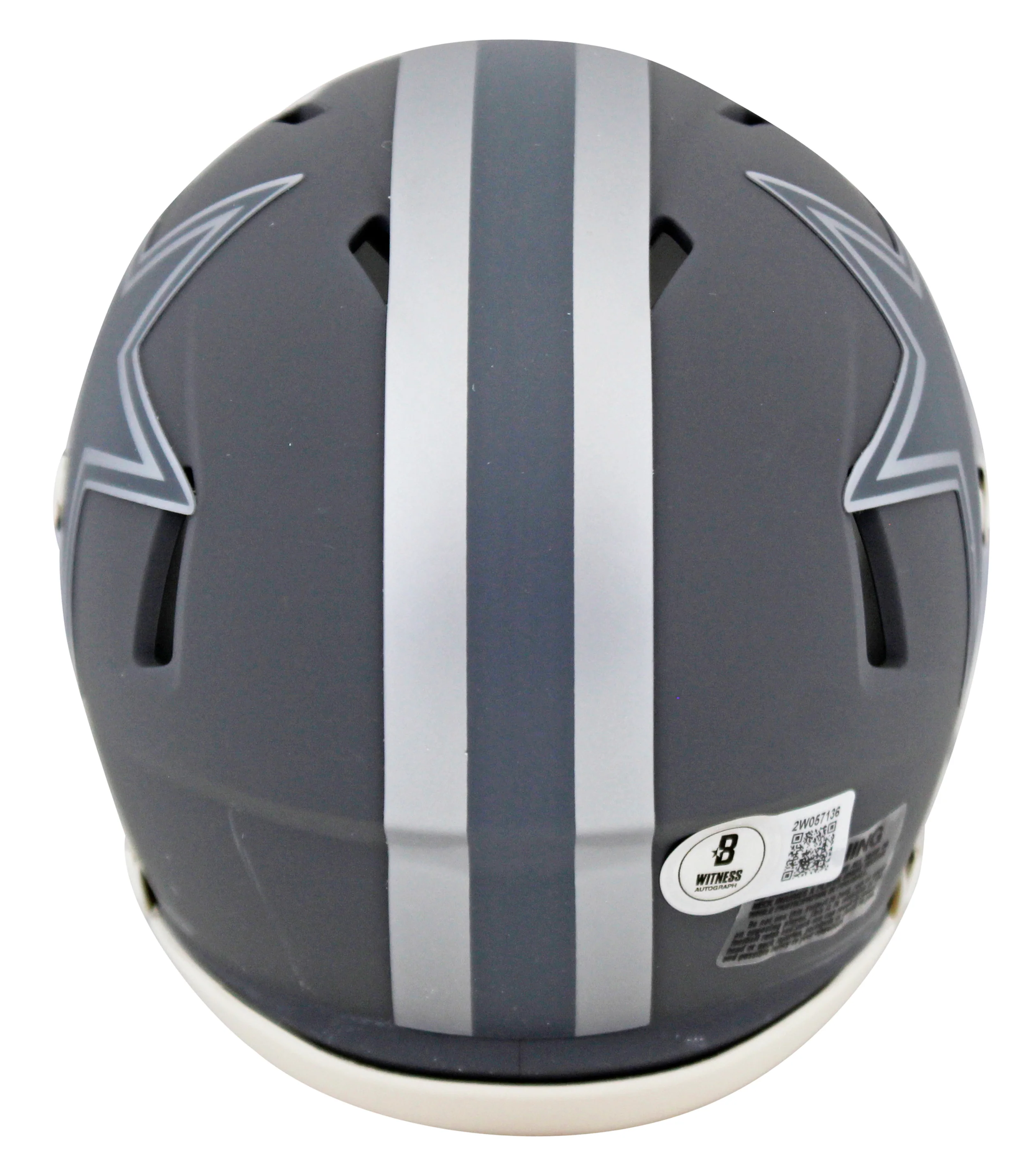 Cowboys Dak Prescott Authentic Signed Slate Speed Mini Helmet BAS Witnessed - Image 3