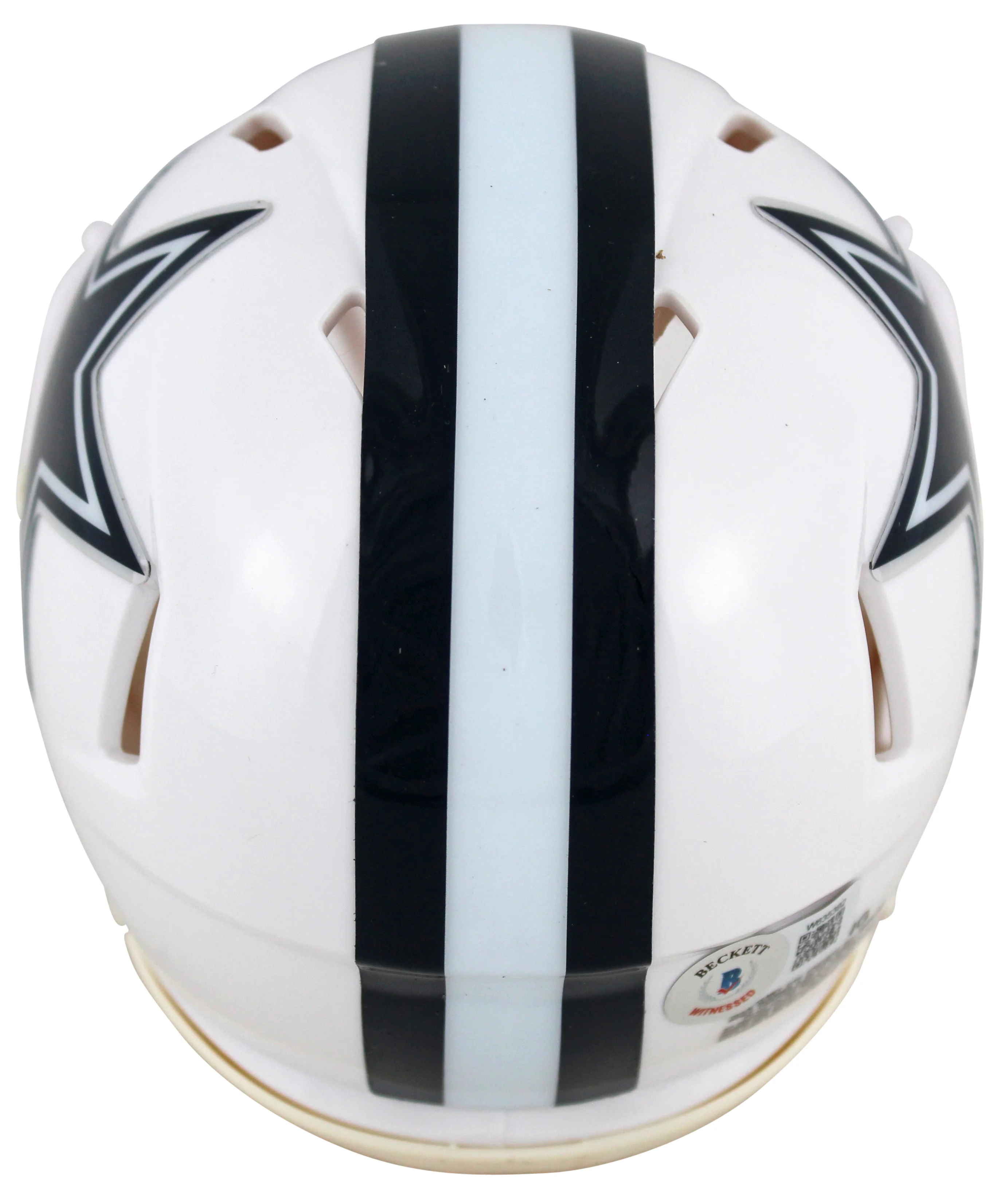 Cowboys Dak Prescott Signed 2022 Alt White Speed Mini Helmet BAS Witnessed - Image 3