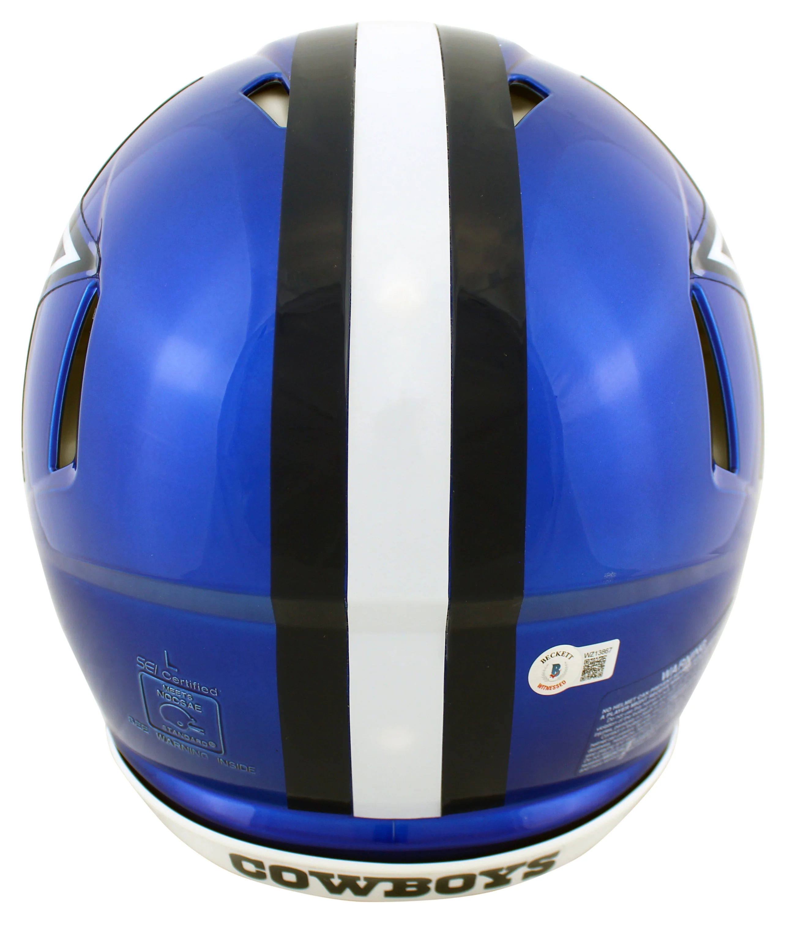 Cowboys Dak Prescott Signed Flash F/S Speed Proline Helmet w/ Case BAS Witness - Image 4