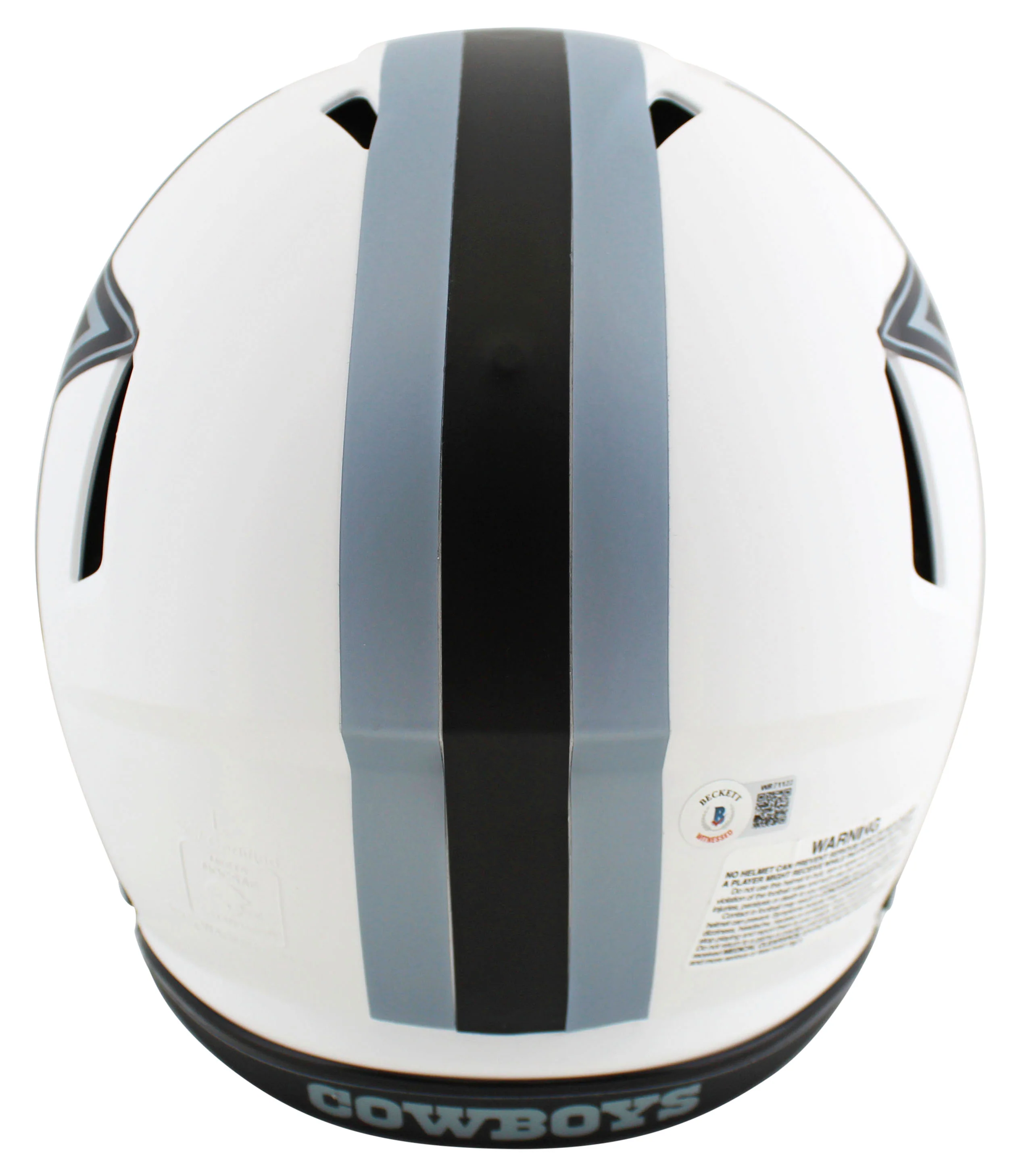 Cowboys Dak Prescott Signed Lunar F/S Speed Proline Helmet w/ Black Sig BAS Wit - Image 3