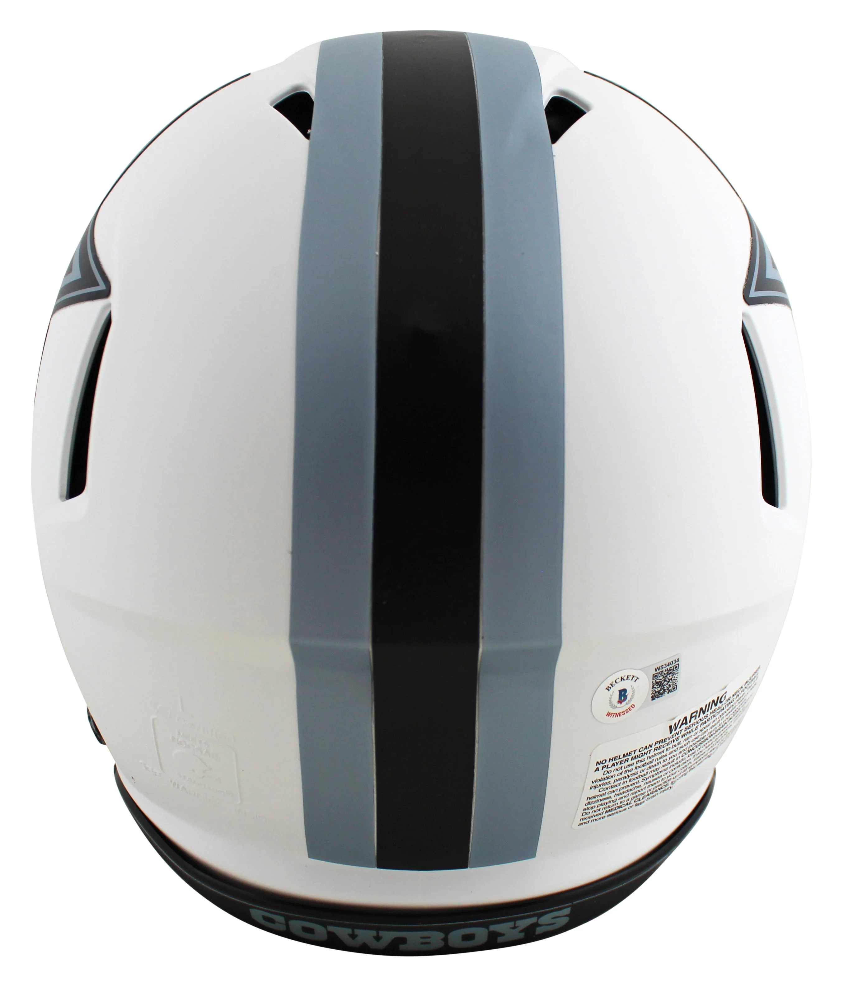 Cowboys Dak Prescott Signed Lunar Full Size Speed Proline Helmet BAS Witnessed - Image 3