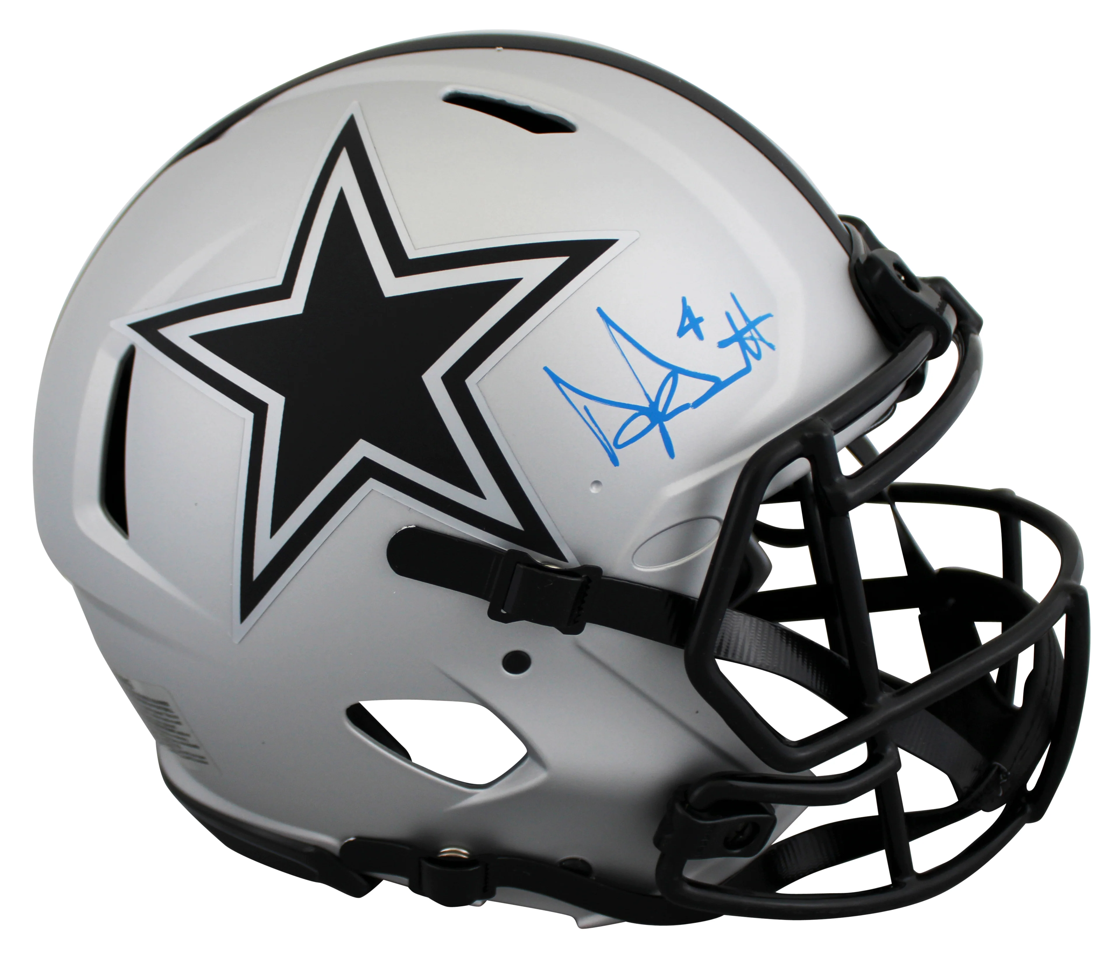 Cowboys Dak Prescott Signed Rave Full Size Speed Proline Helmet BAS Witnessed - Image 2