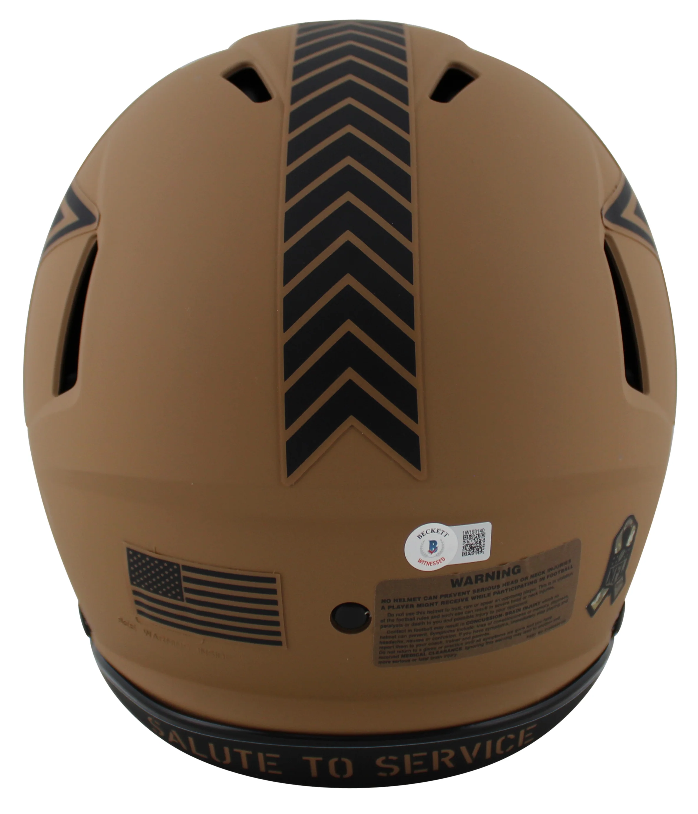 Cowboys Dak Prescott Signed Salute To Service II F/S Speed Proline Helmet BAS W - Image 3
