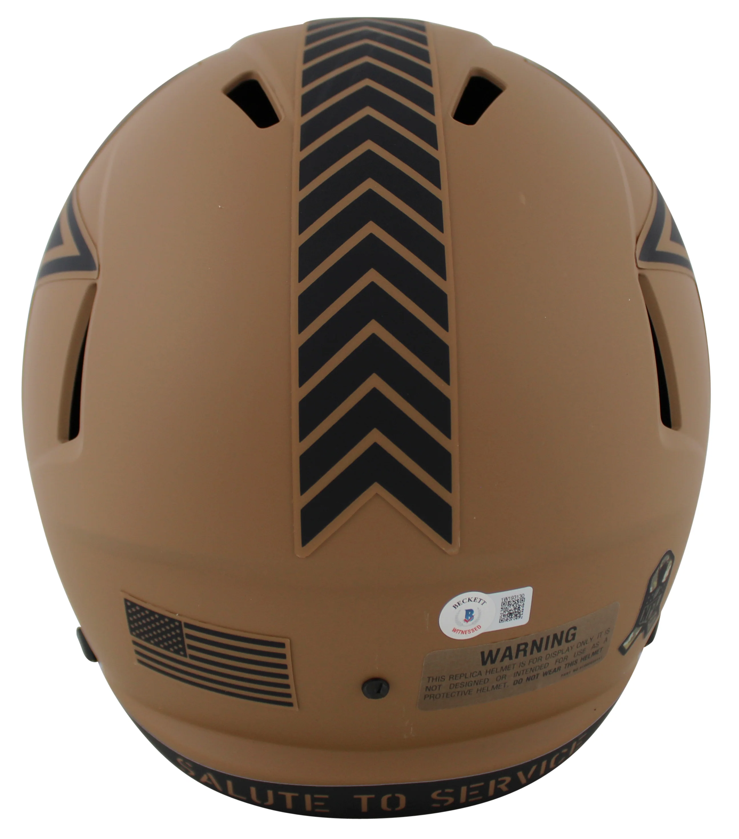 Cowboys Dak Prescott Signed Salute To Service II F/S Speed Rep Helmet BAS Wit - Image 3