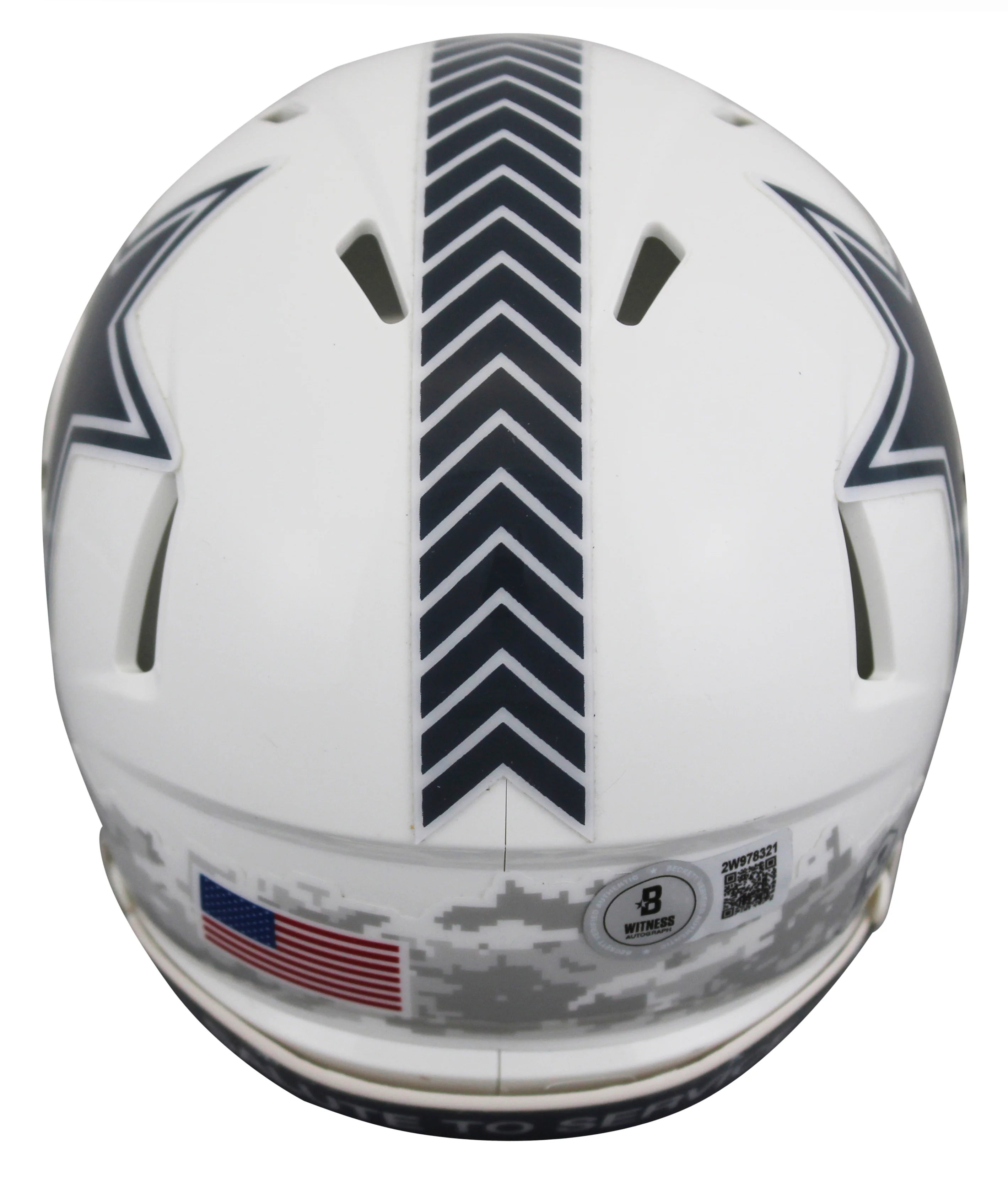 Cowboys Dak Prescott Signed STS III Speed Mini Helmet W/ Case BAS Witnessed - Image 4
