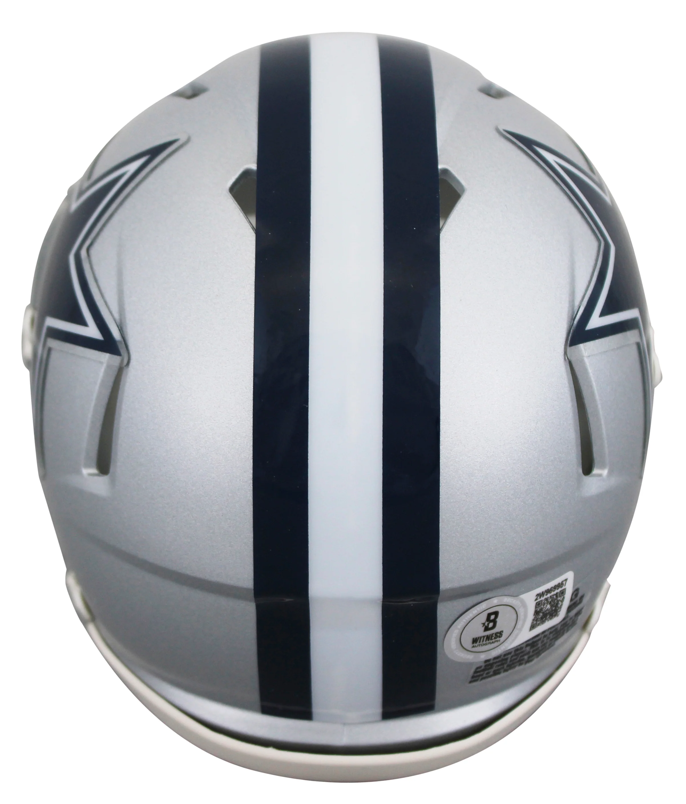 Cowboys Danny White "SB XII Champs" Signed Speed Mini Helmet BAS Witnessed - Image 3