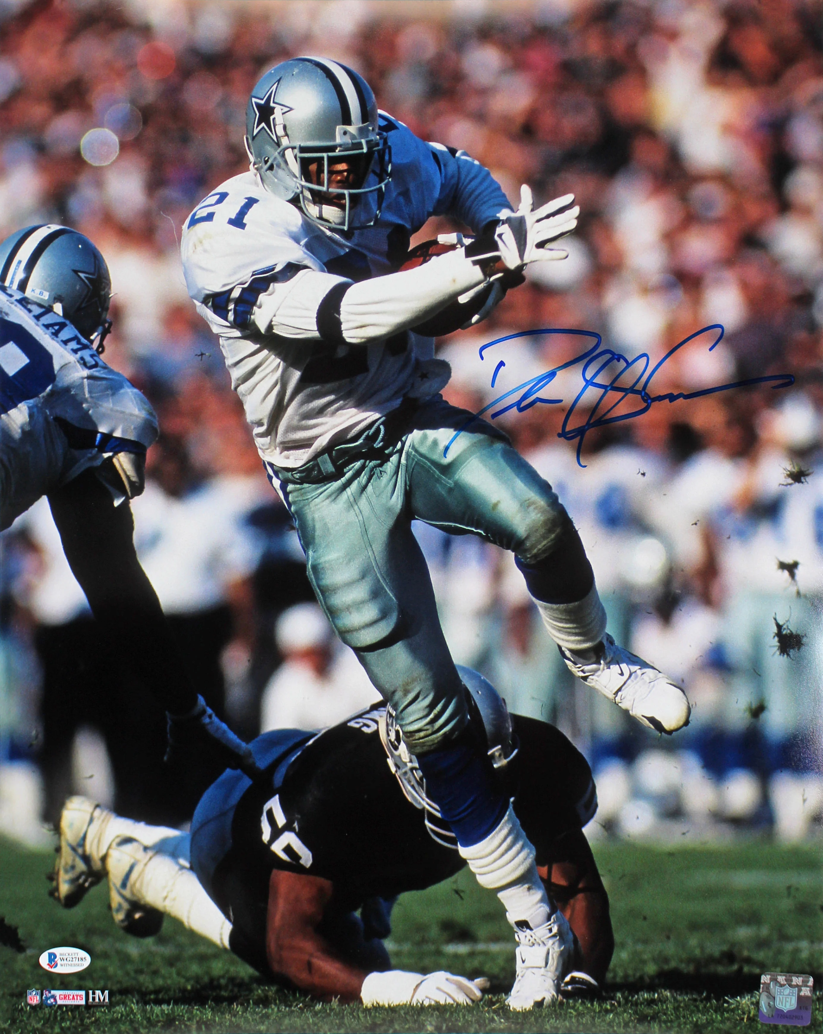 Cowboys Deion Sanders Authentic Signed 16x20 Photo Vertical BAS Witnessed 2 - Image 2