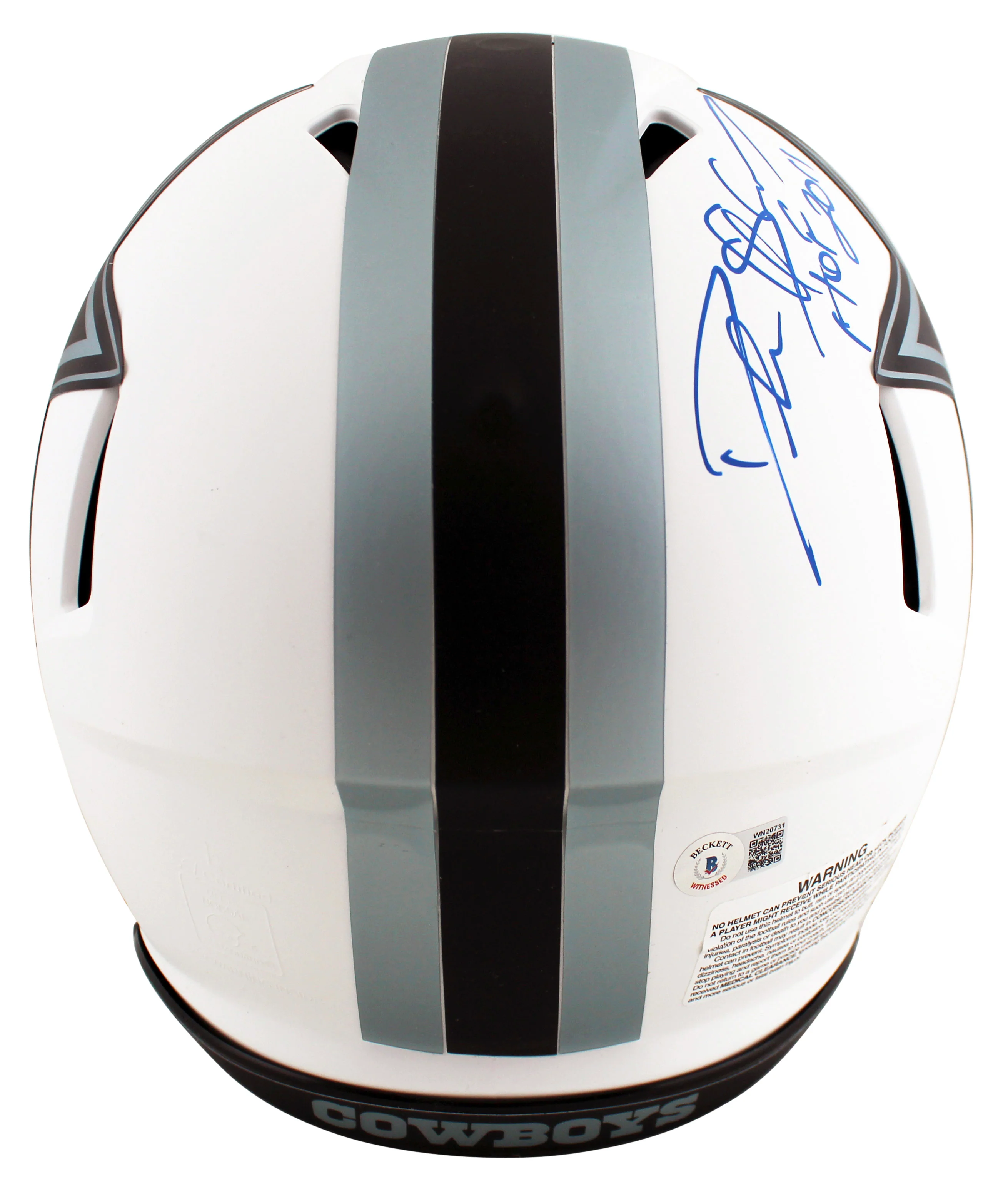 Cowboys Deion Sanders "HOF 2011" Signed Lunar Full Size Speed Proline Helmet BAS - Image 3