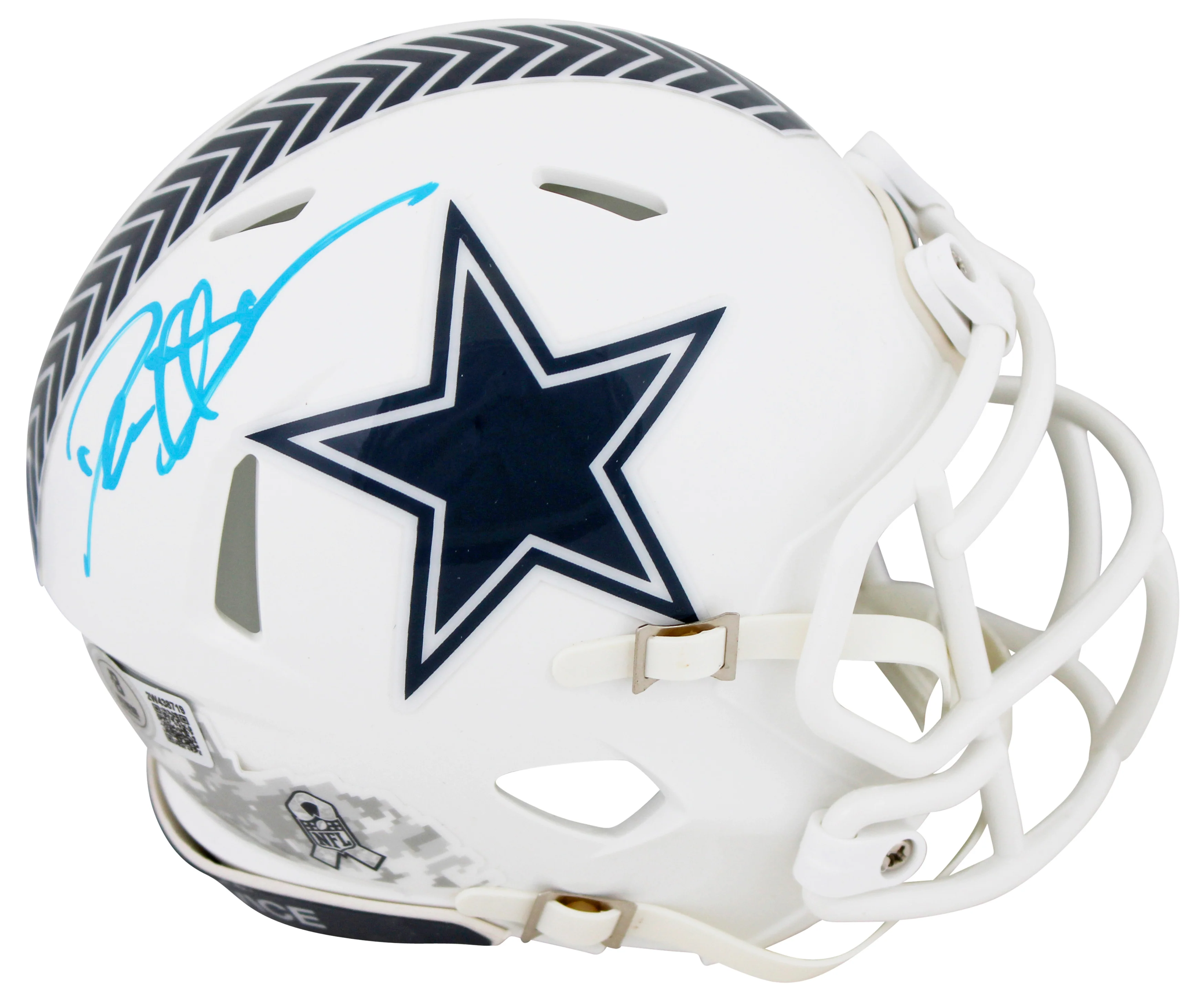 Cowboys Deion Sanders Signed Salute To Service III Speed Mini Helmet BAS Witness - Image 2