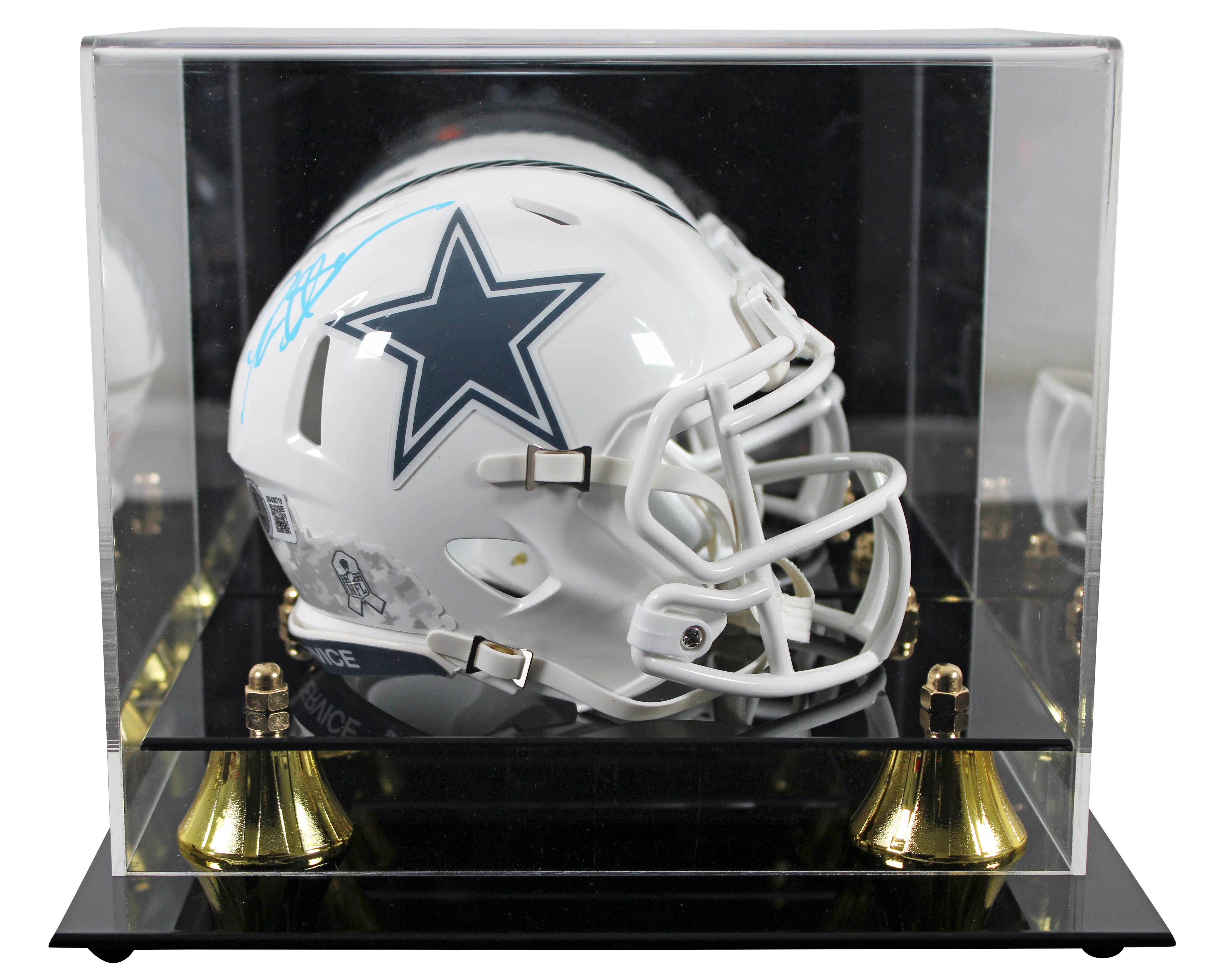 Cowboys Deion Sanders Signed STS III Speed Mini Helmet W/ Case BAS Witnessed - Image 2