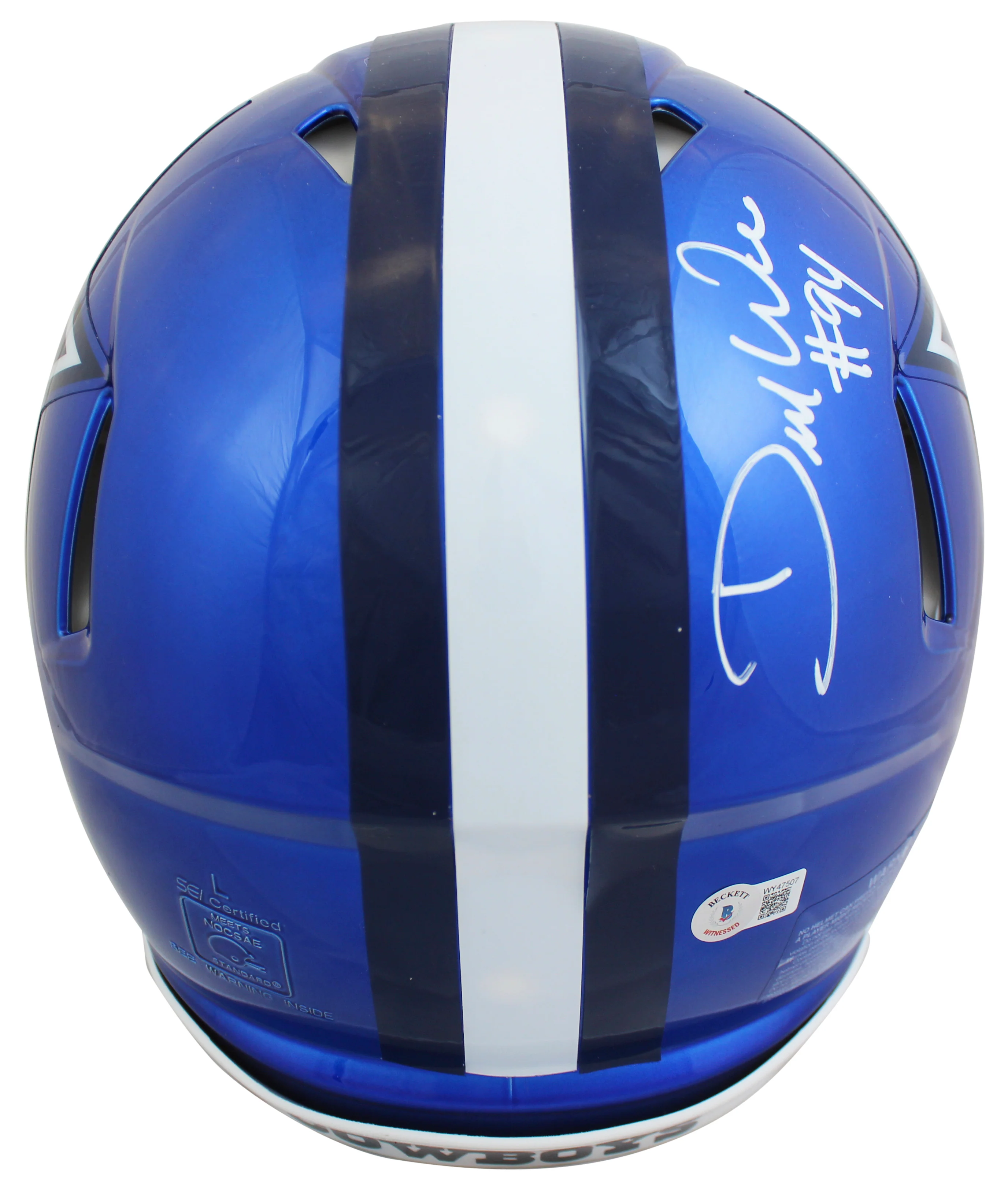 Cowboys DeMarcus Ware "America's Team" Signed Flash F/S Speed Proline Helmet BAS - Image 4