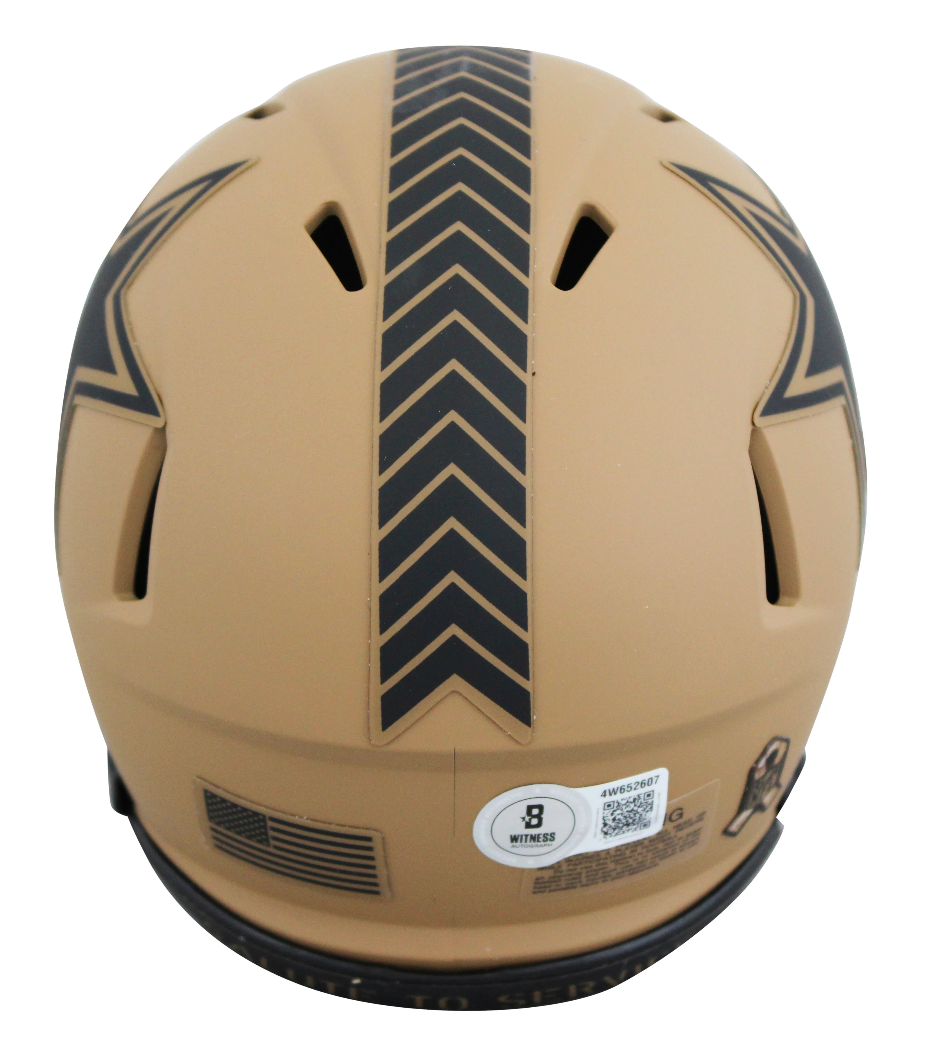 Cowboys DeMarcus Ware Signed Salute To Service II Speed Mini Helmet BAS Witness - Image 3