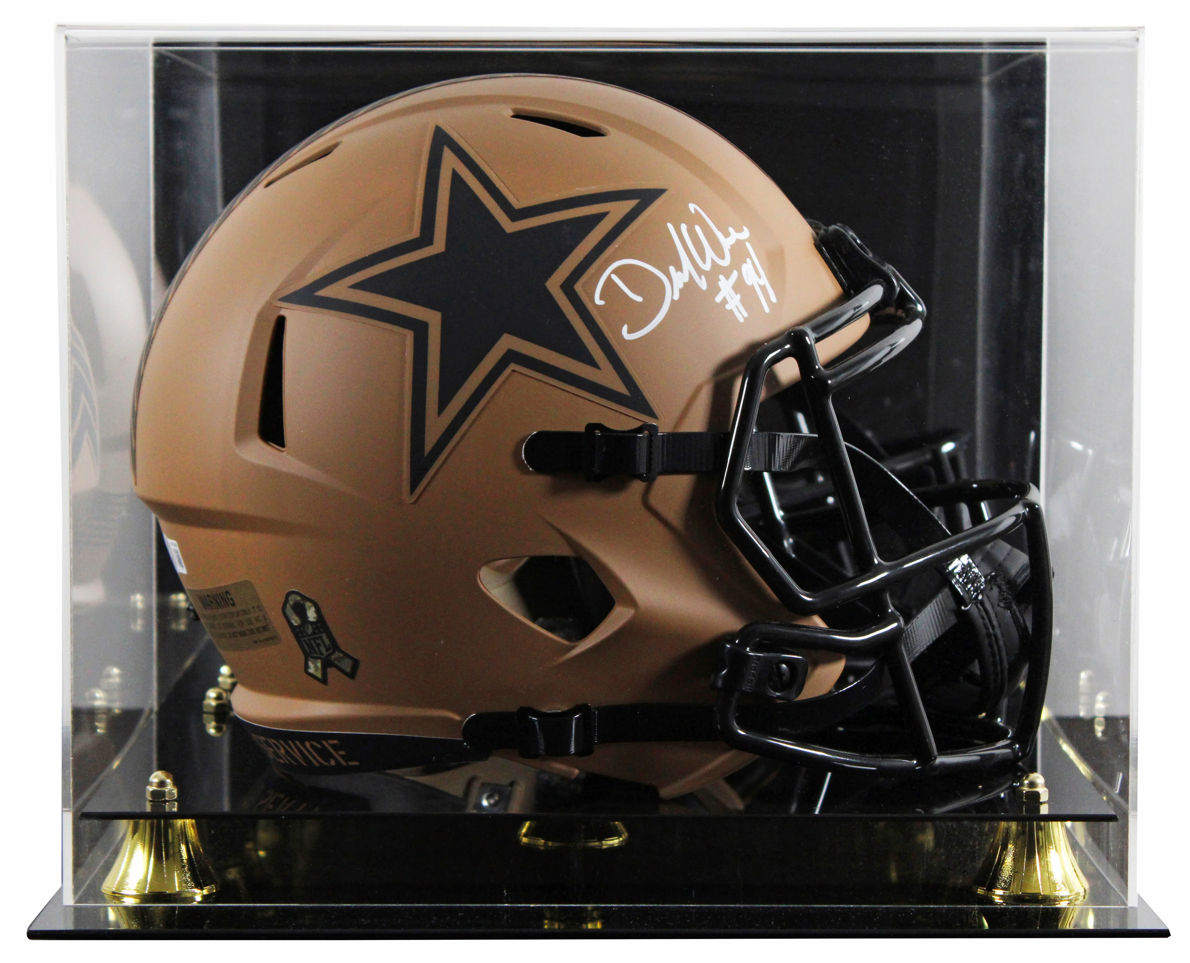 Cowboys DeMarcus Ware Signed STS II Full Size Speed Rep Helmet W/ Case BAS Wit