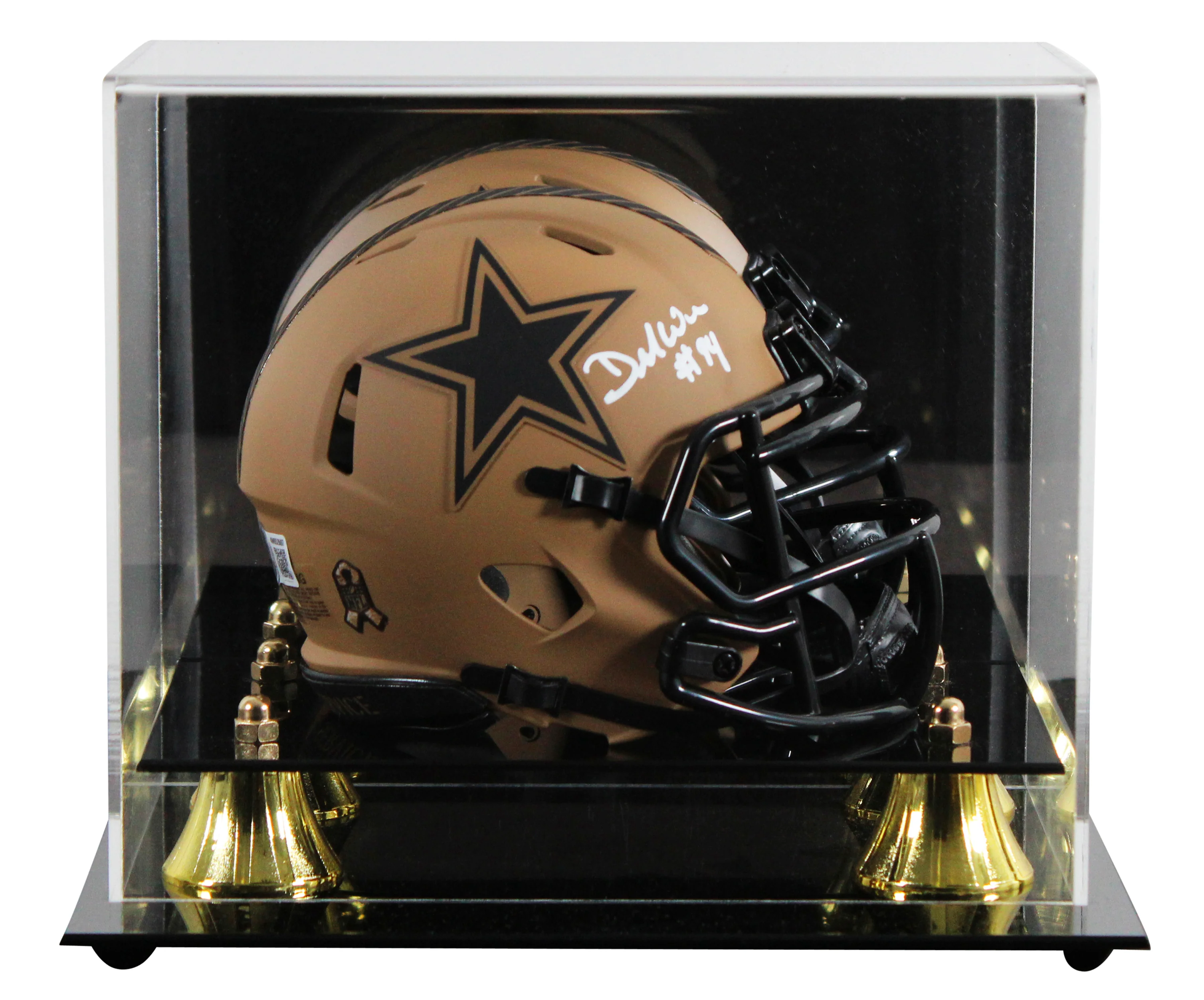 Cowboys DeMarcus Ware Signed STS II Speed Mini Helmet W/ Case BAS Witnessed - Image 2