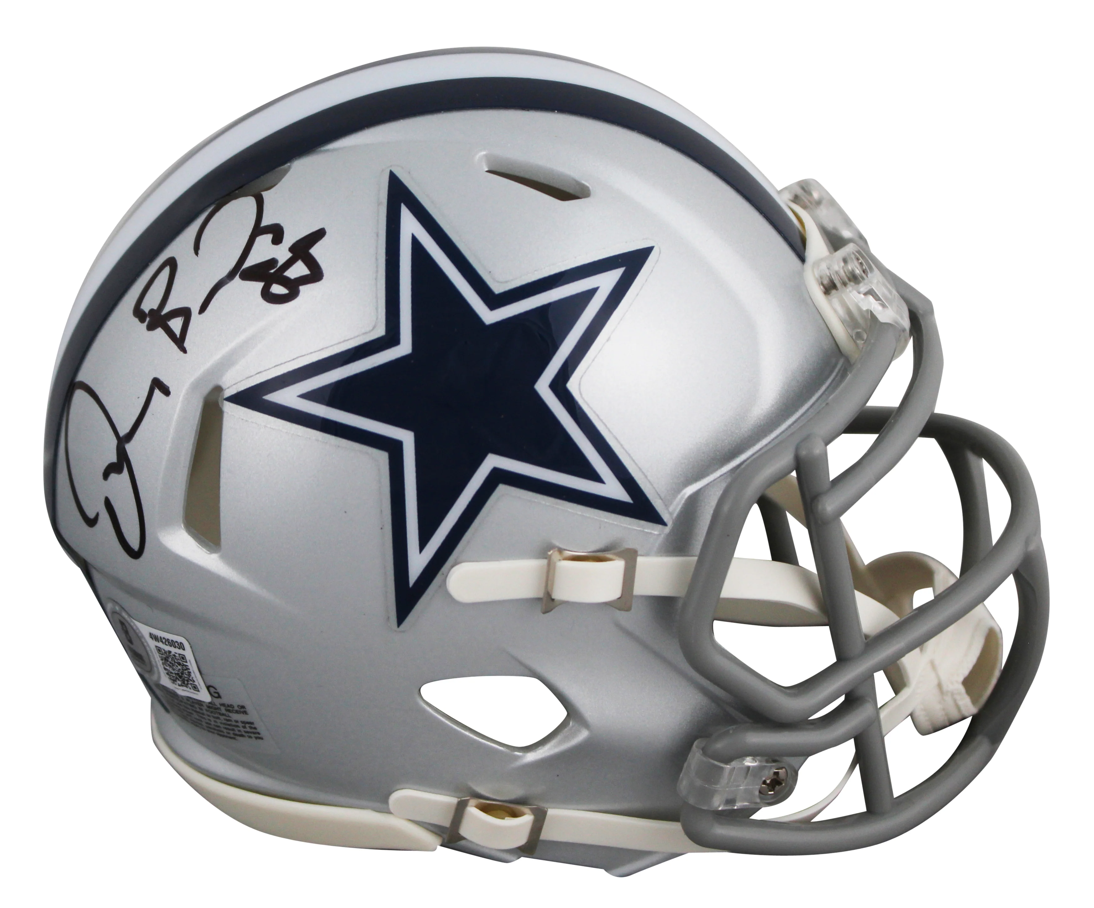 Cowboys Dez Bryant Authentic Signed Speed Mini Helmet Autographed BAS Witnessed - Image 2