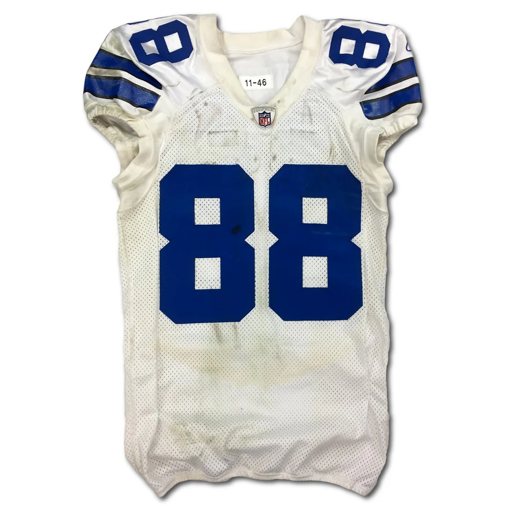 Cowboys Dez Bryant Game Worn White Reebok Road Jersey 12/4/2011 Photo Matched - Image 3